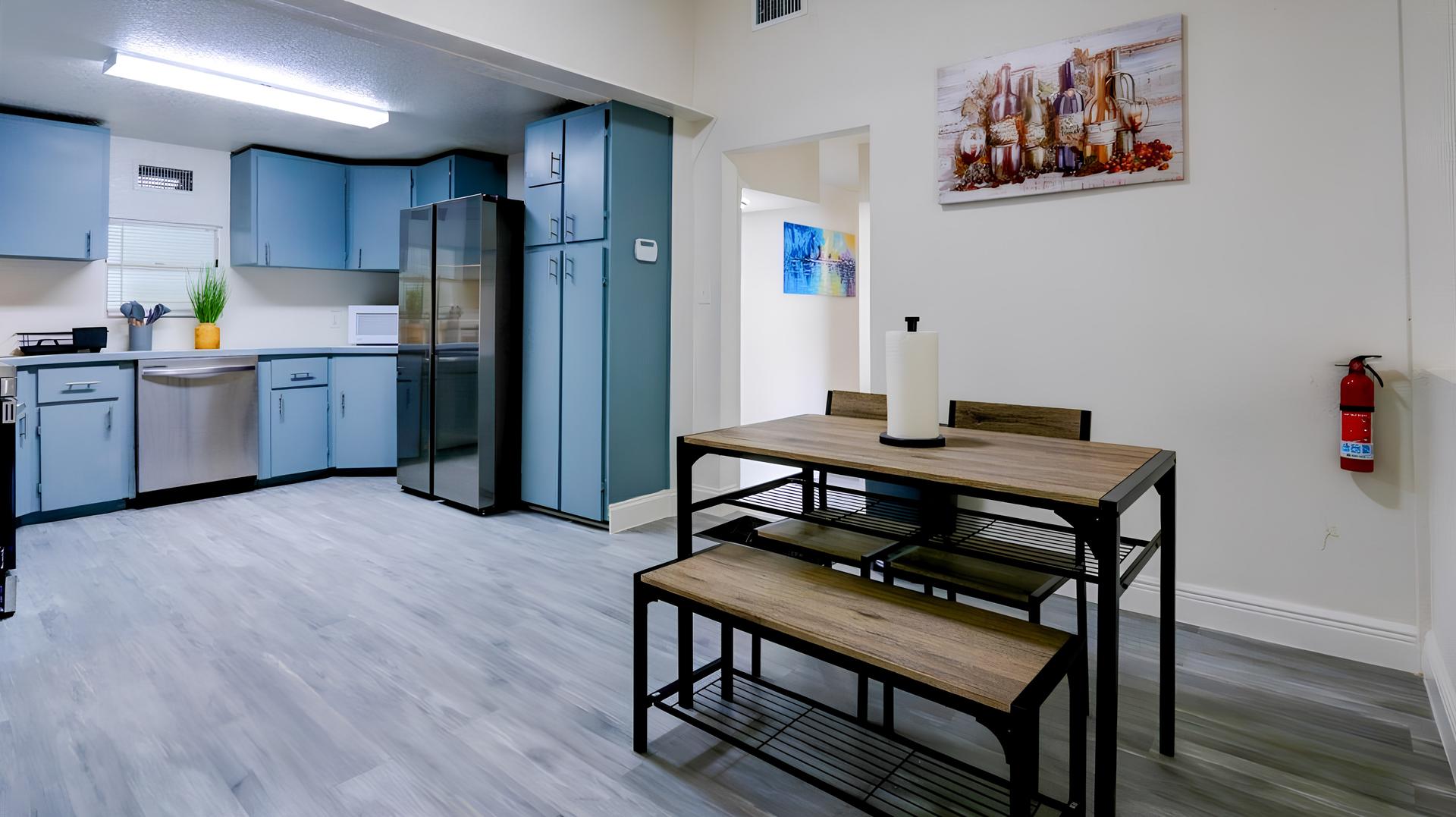 Common spaces including the kitchen