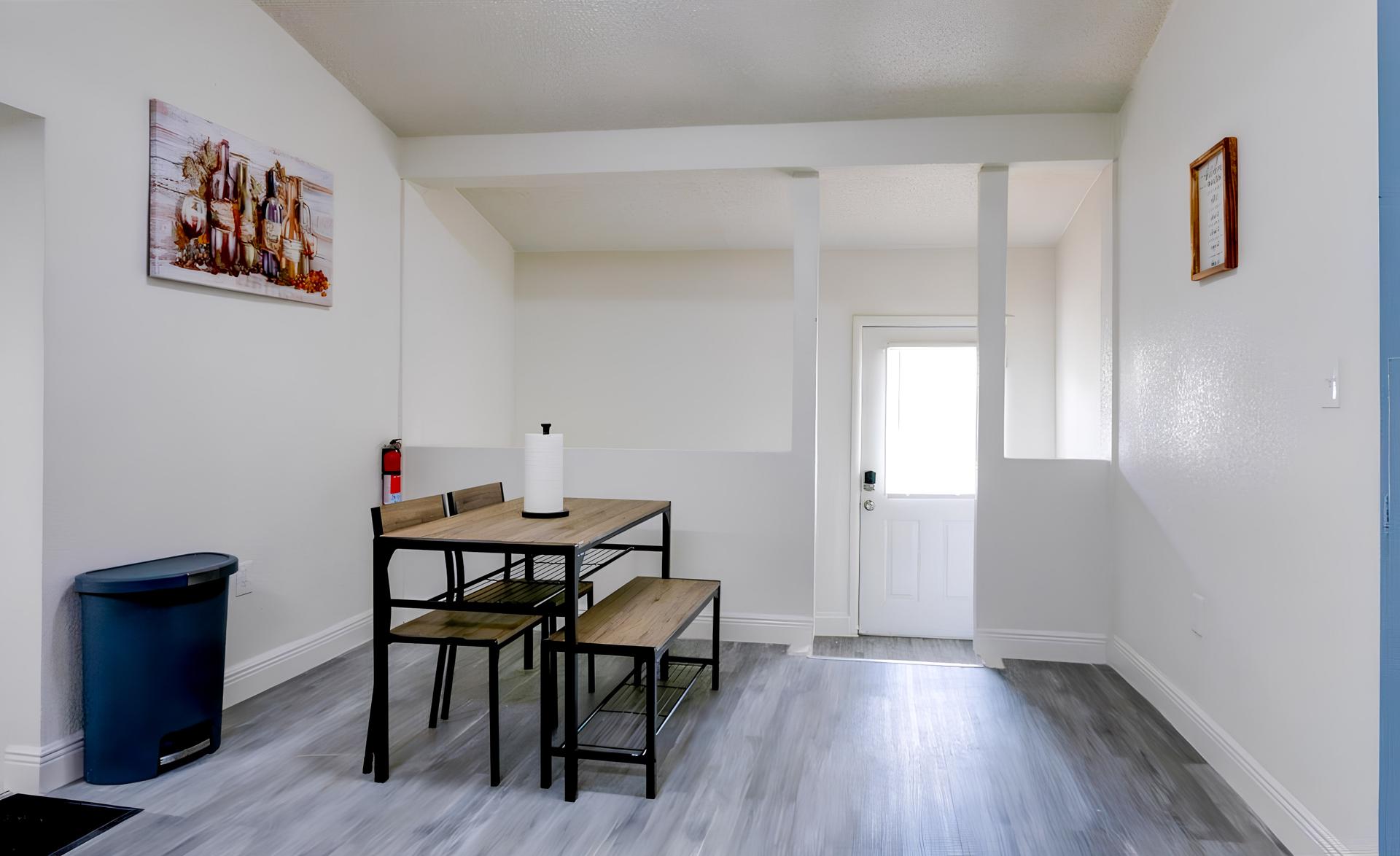 Common spaces including the kitchen