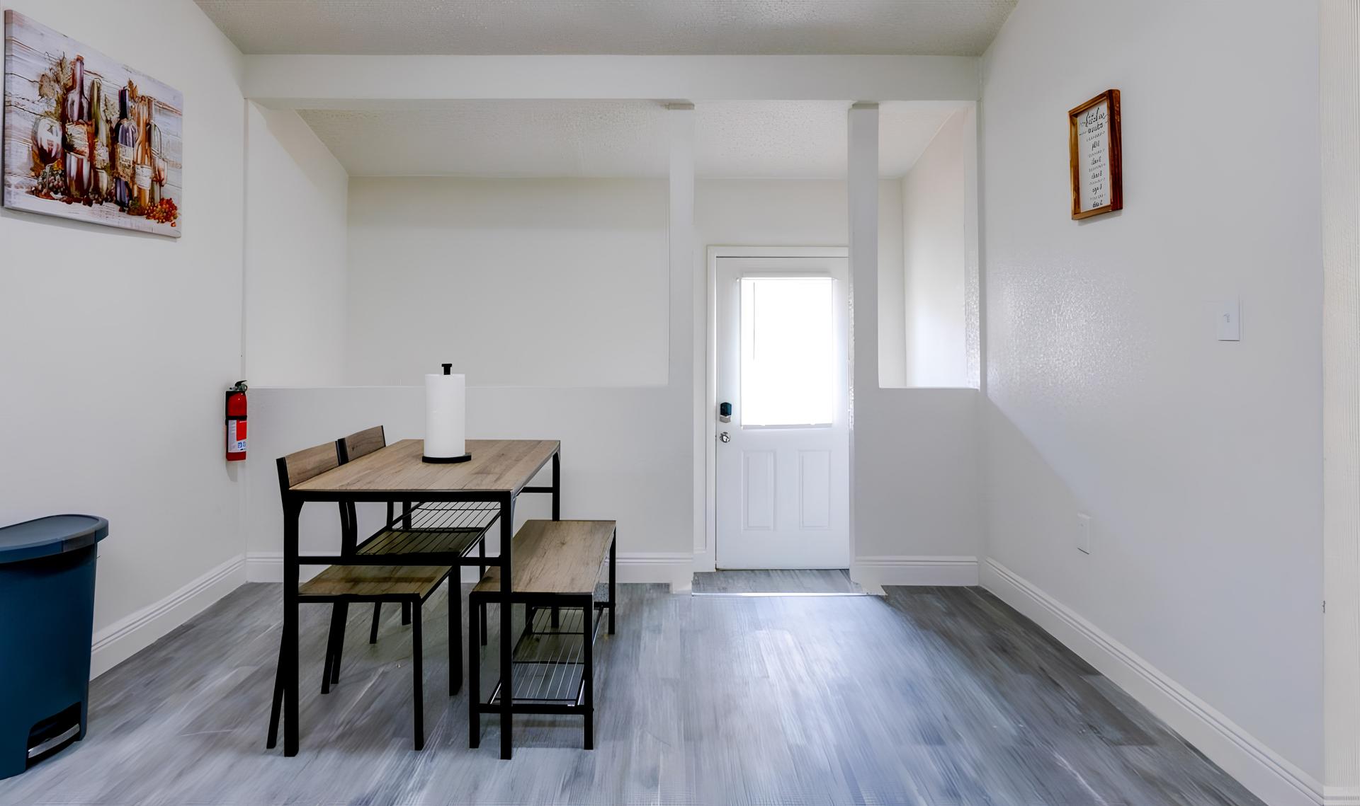 Common spaces including the kitchen