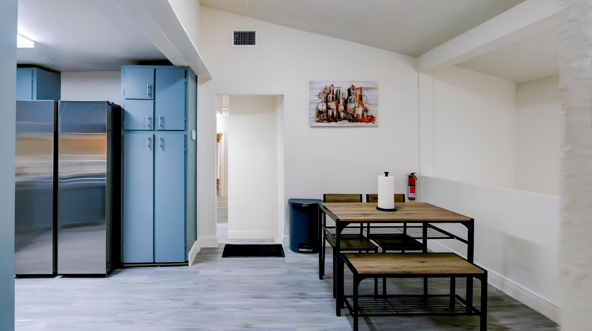 Common spaces including the kitchen