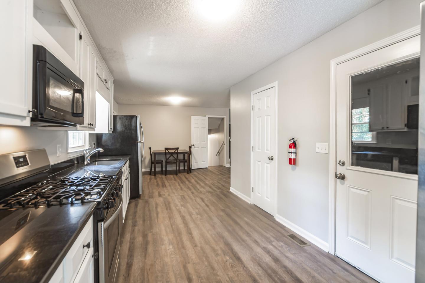 Common spaces including the kitchen