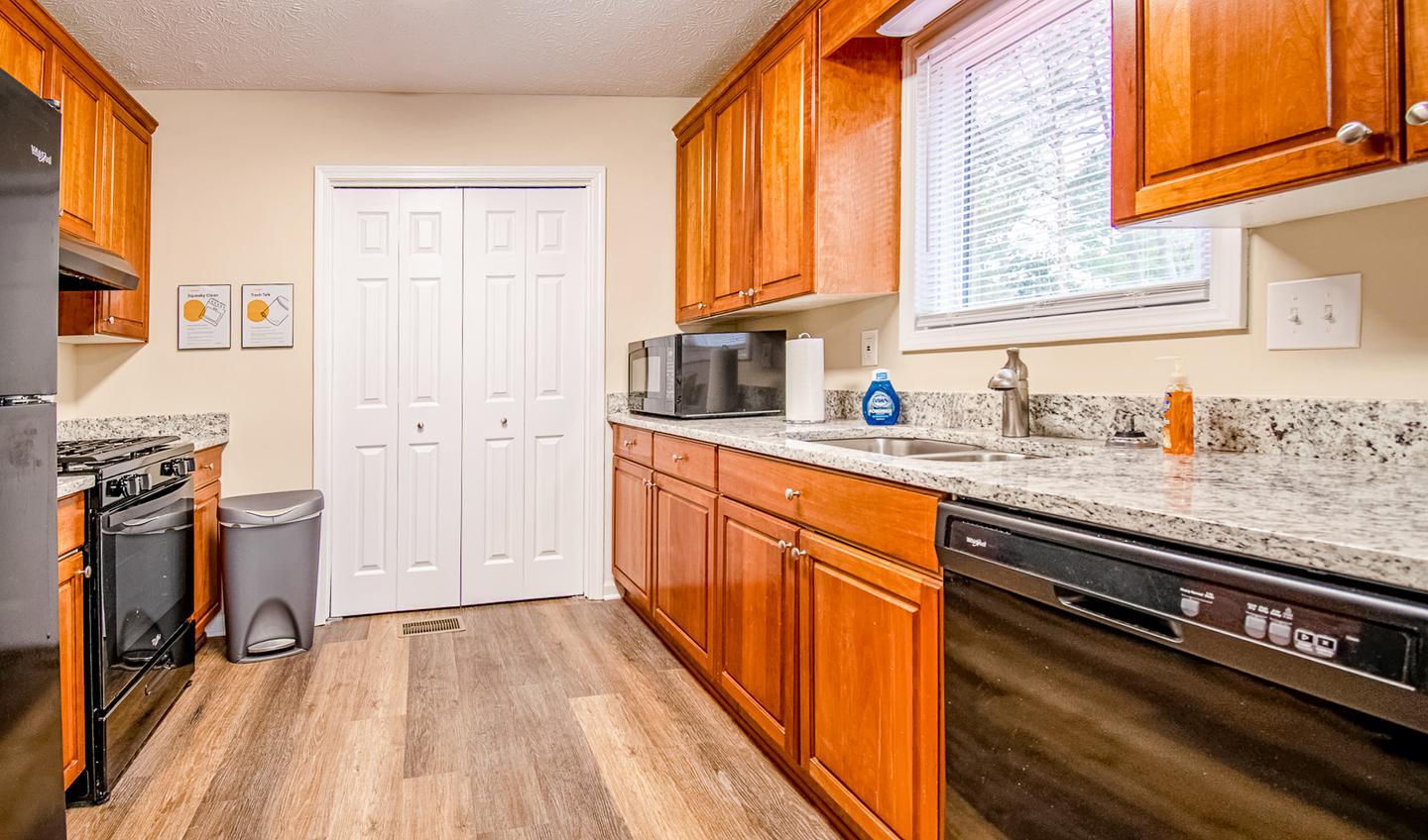 Common spaces including the kitchen
