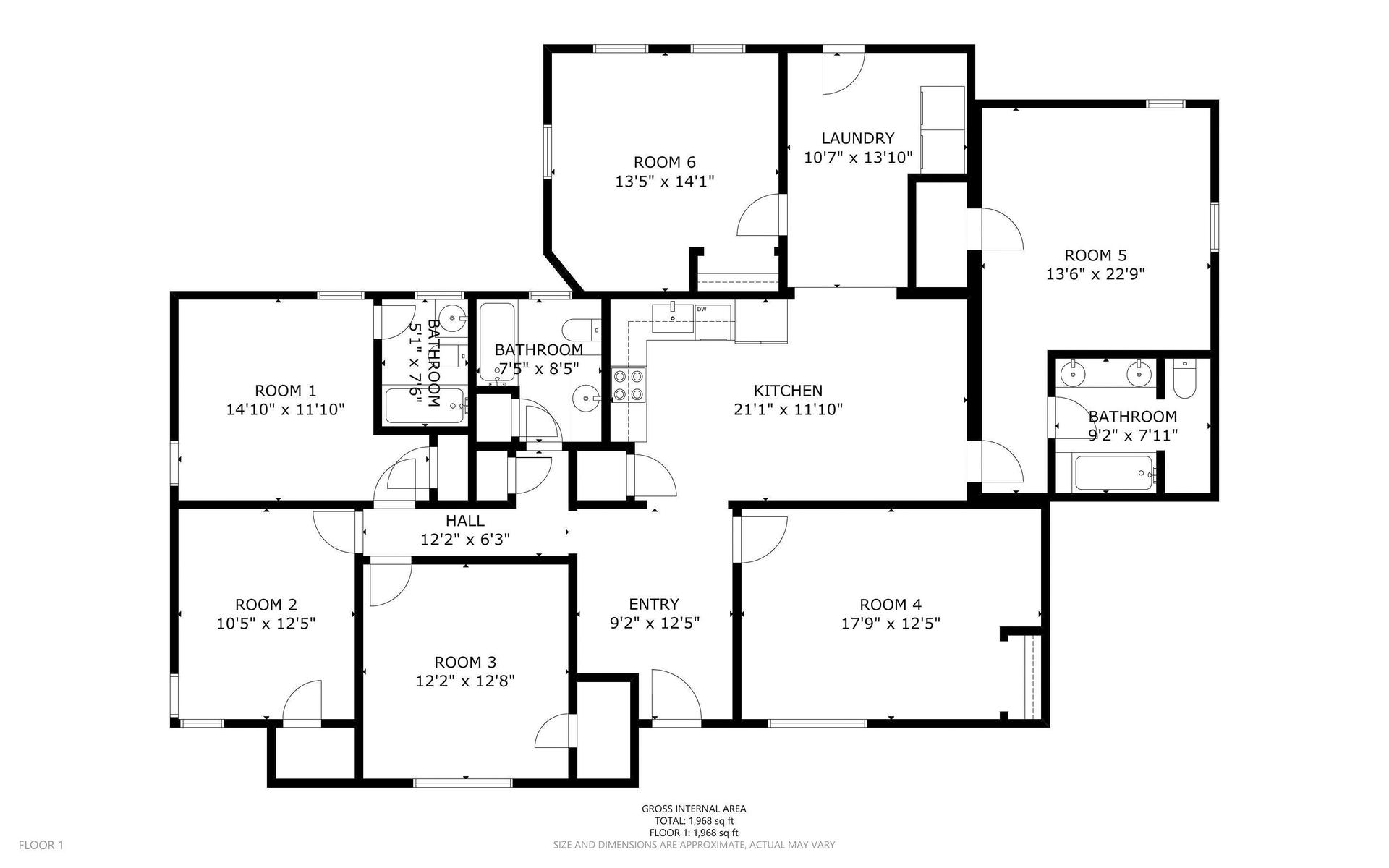 Common spaces including the kitchen