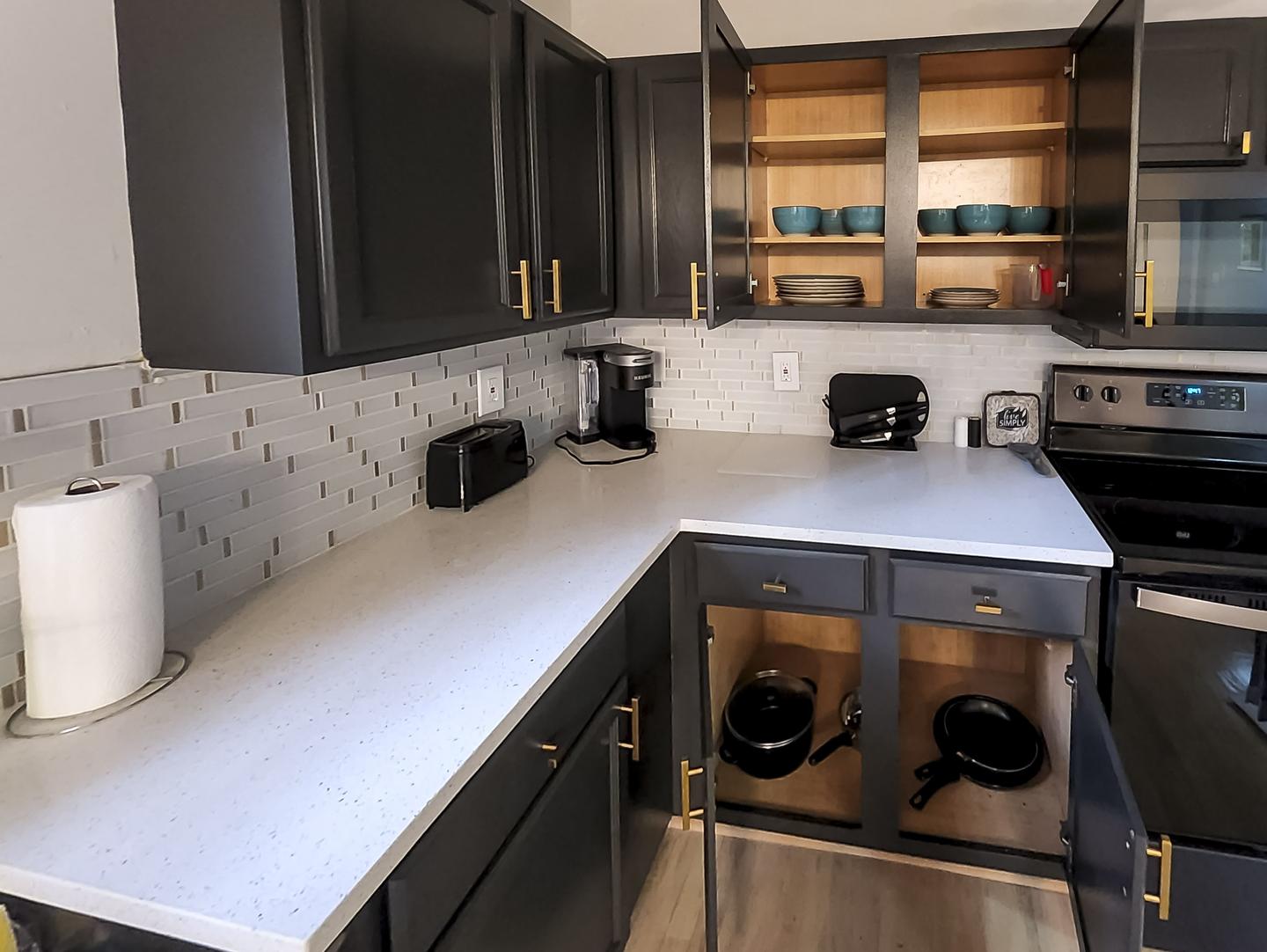 Common spaces including the kitchen