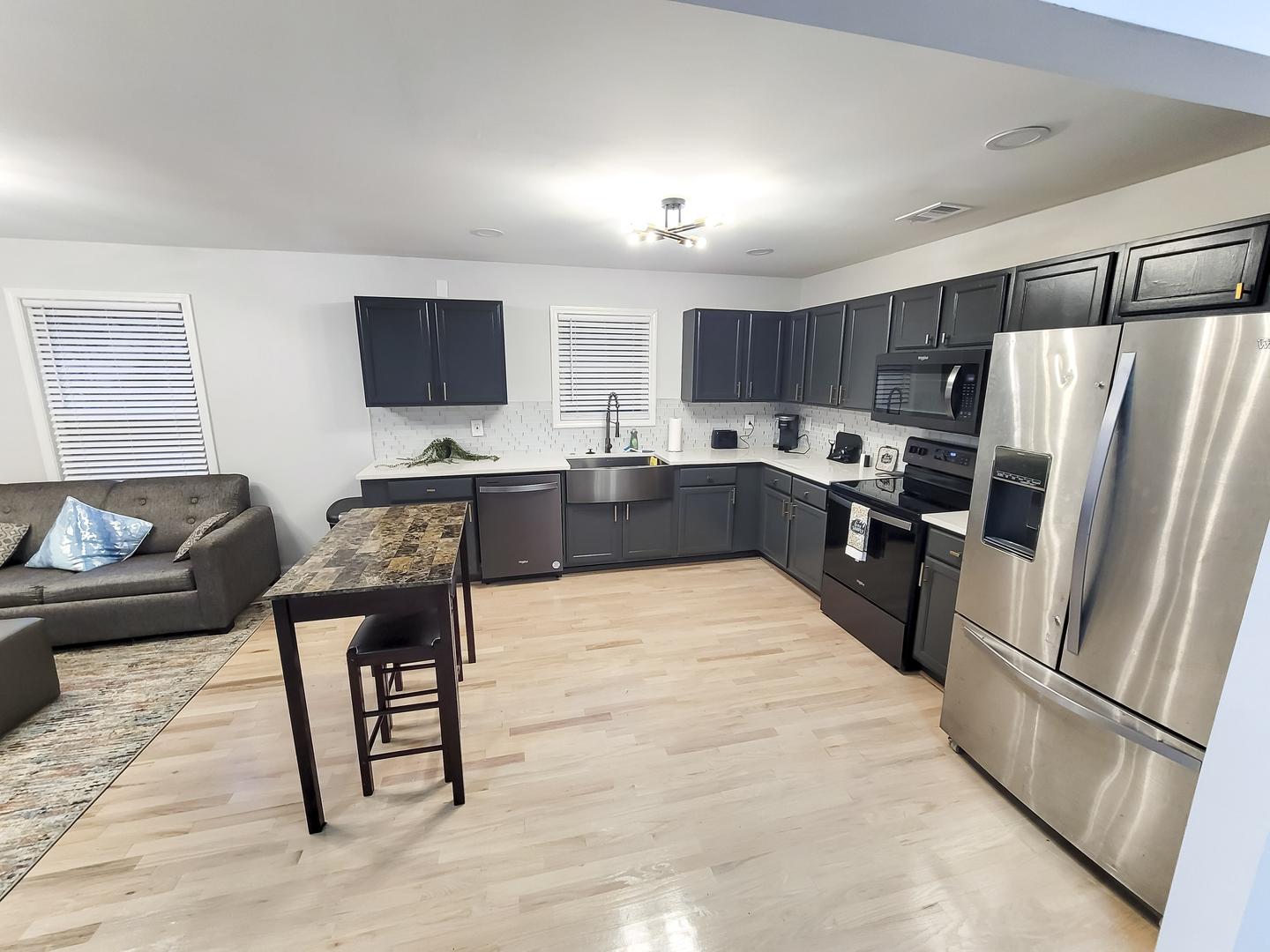Common spaces including the kitchen