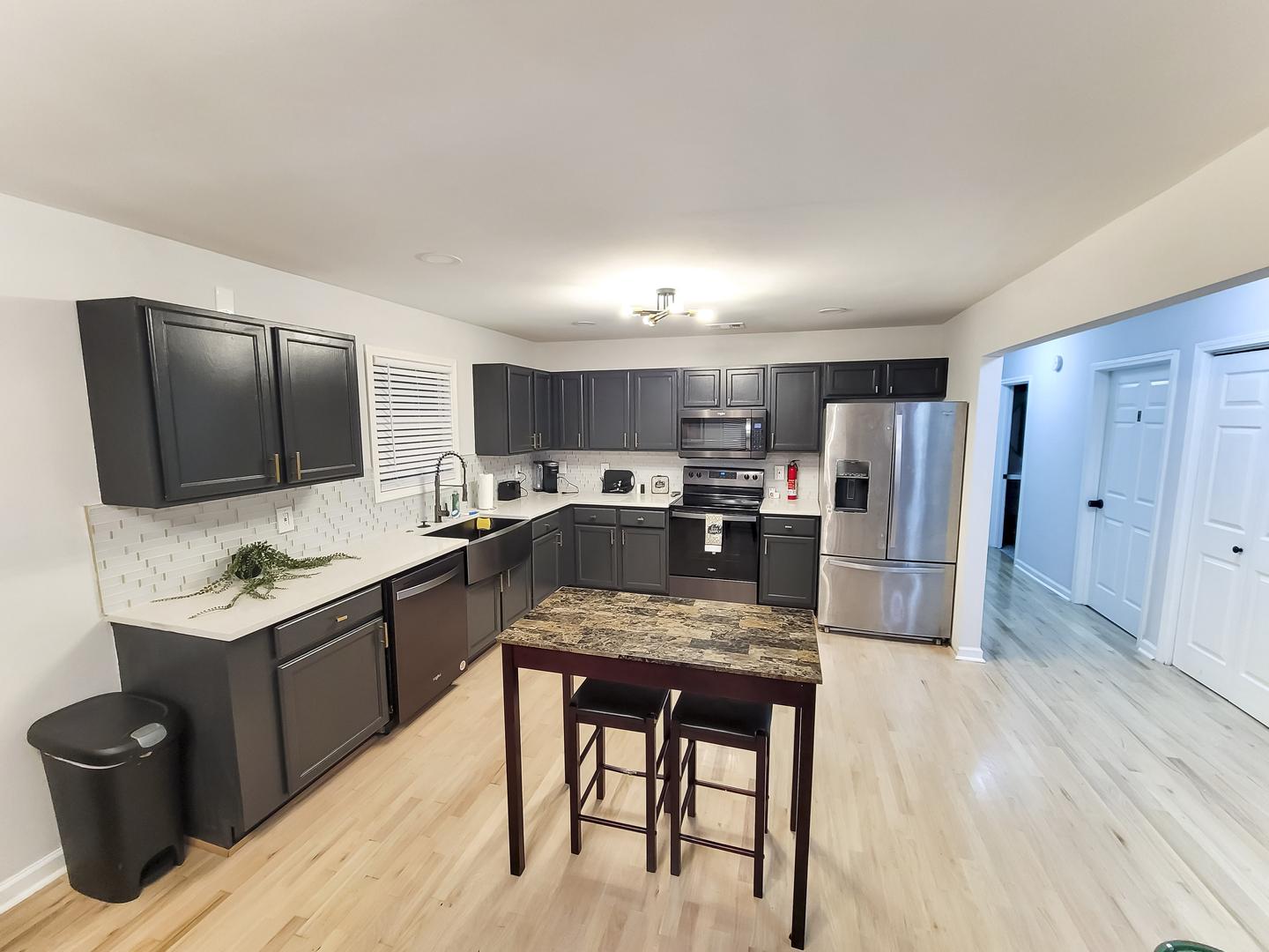 Common spaces including the kitchen