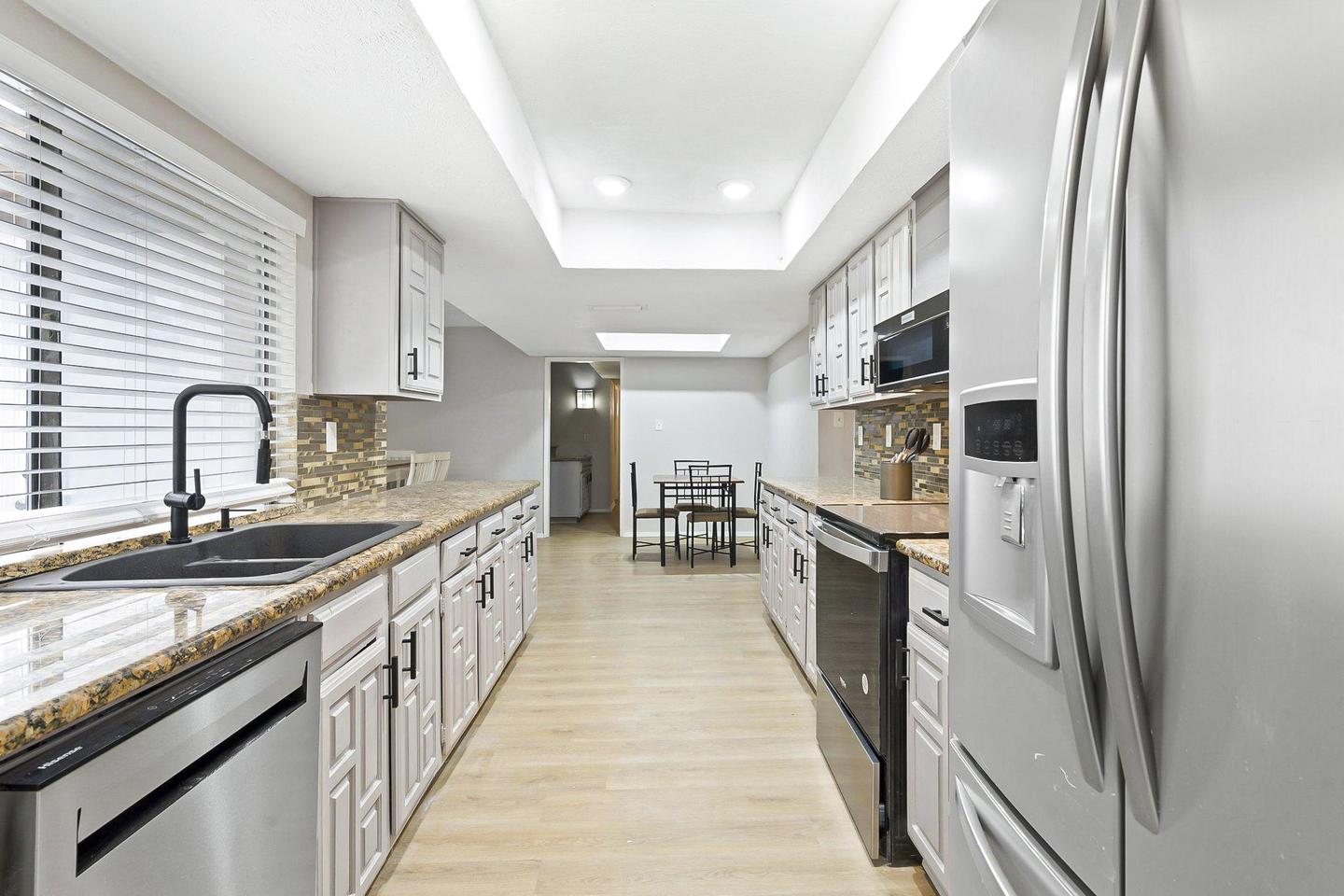 Common spaces including the kitchen
