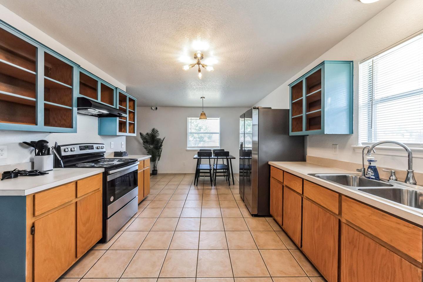 Common spaces including the kitchen