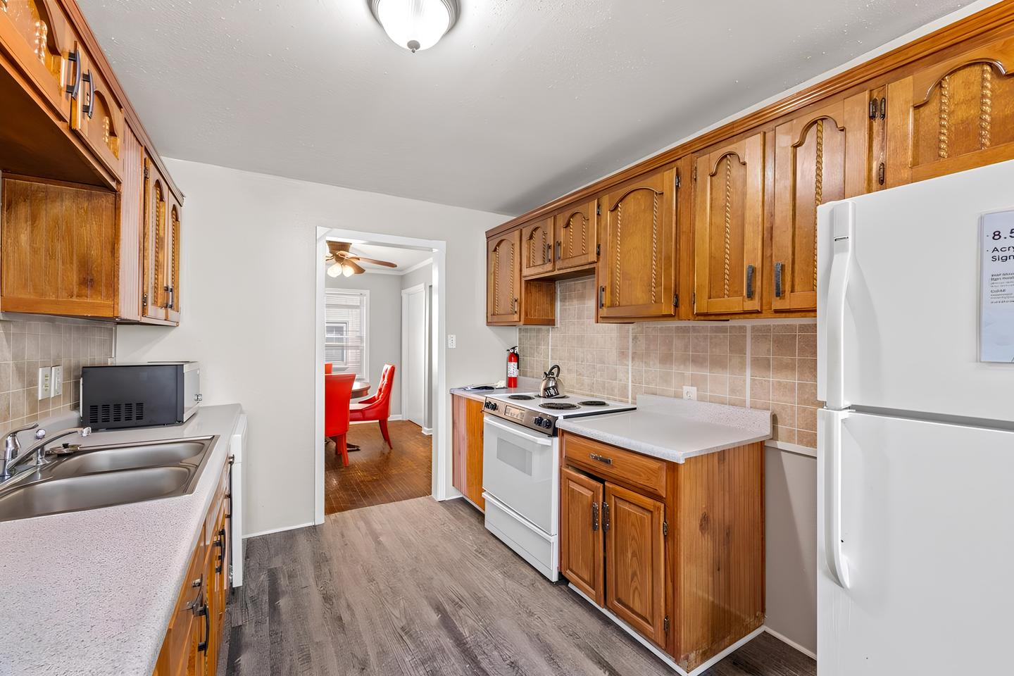 Common spaces including the kitchen