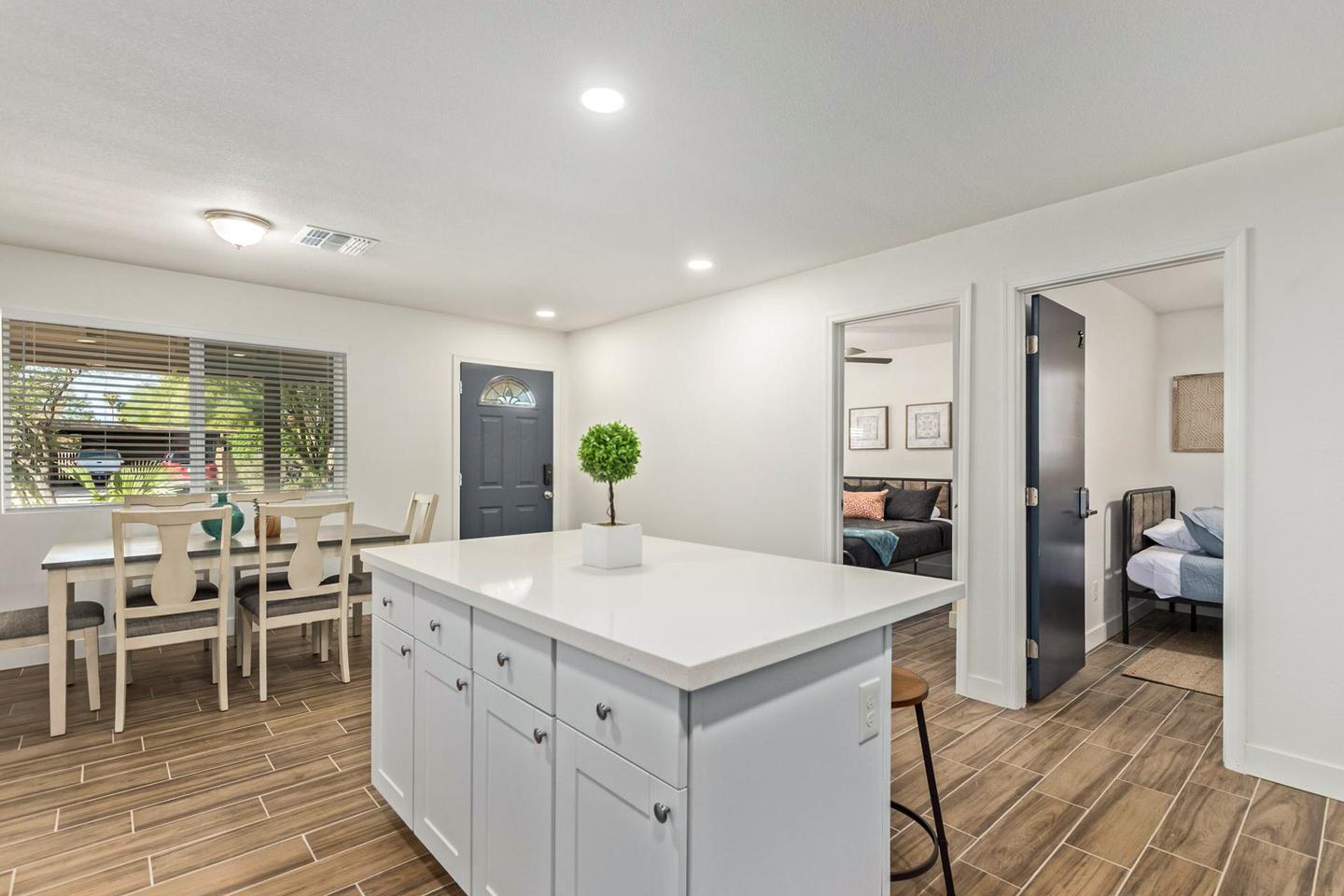 Common spaces including the kitchen