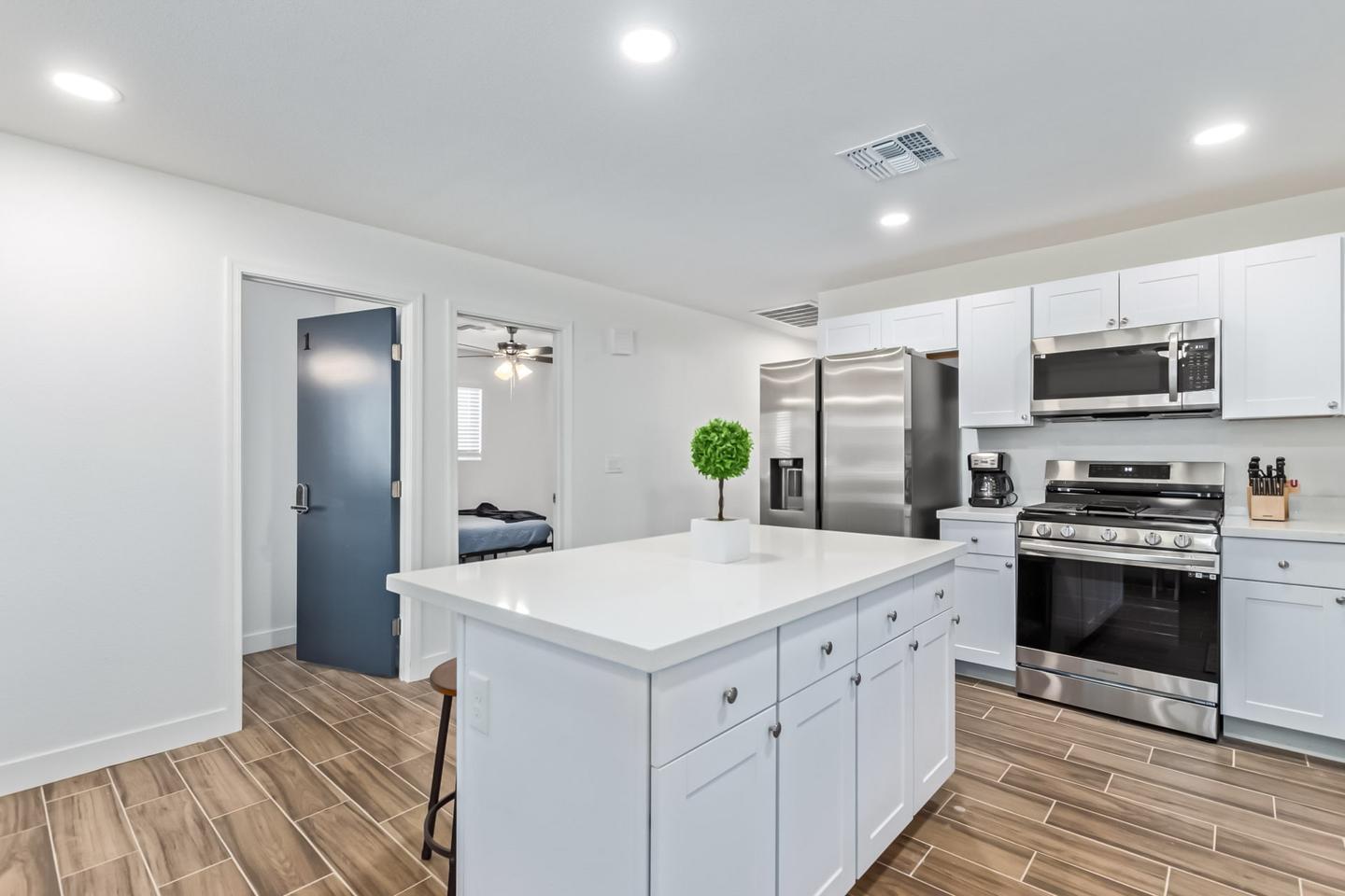 Common spaces including the kitchen