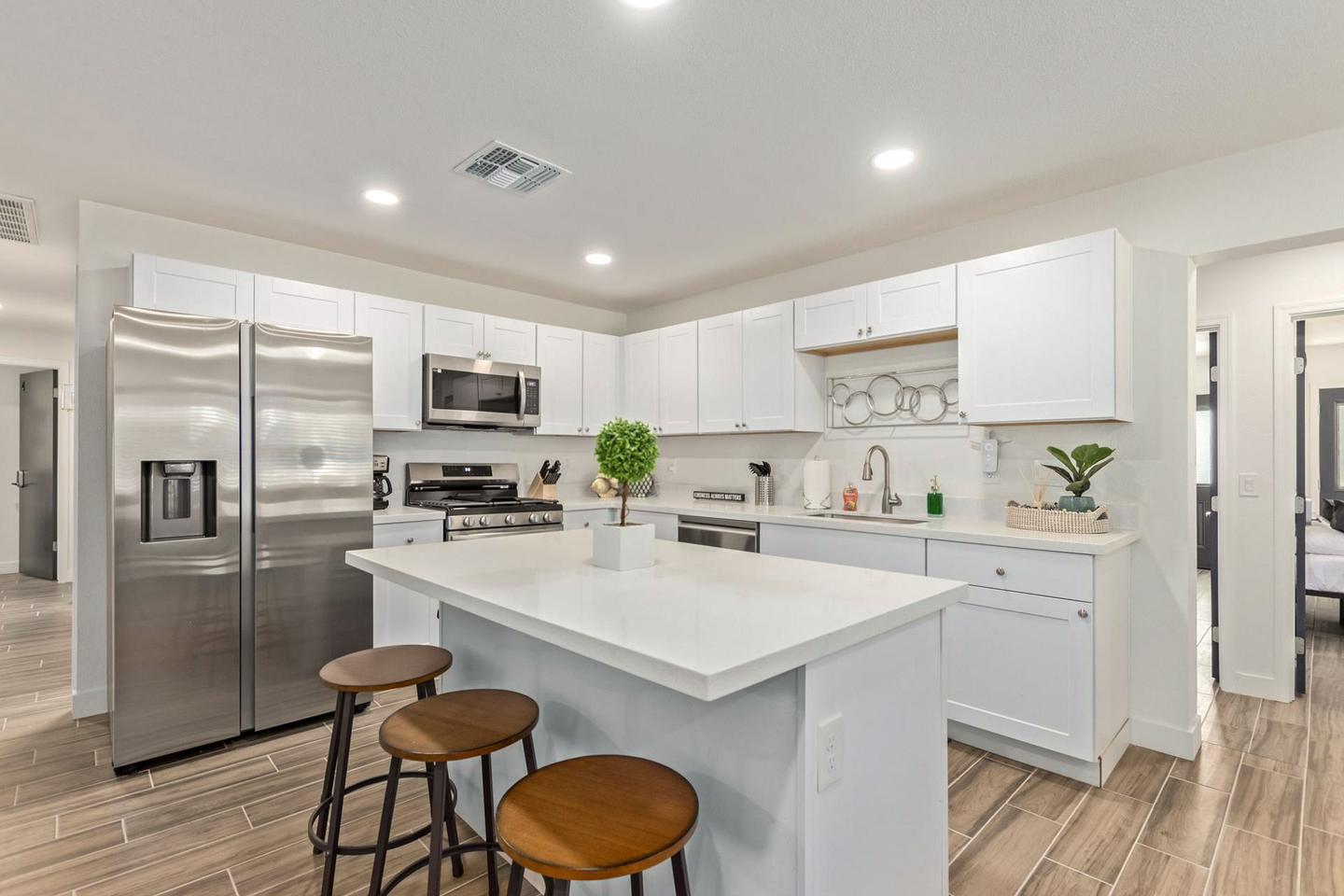 Common spaces including the kitchen