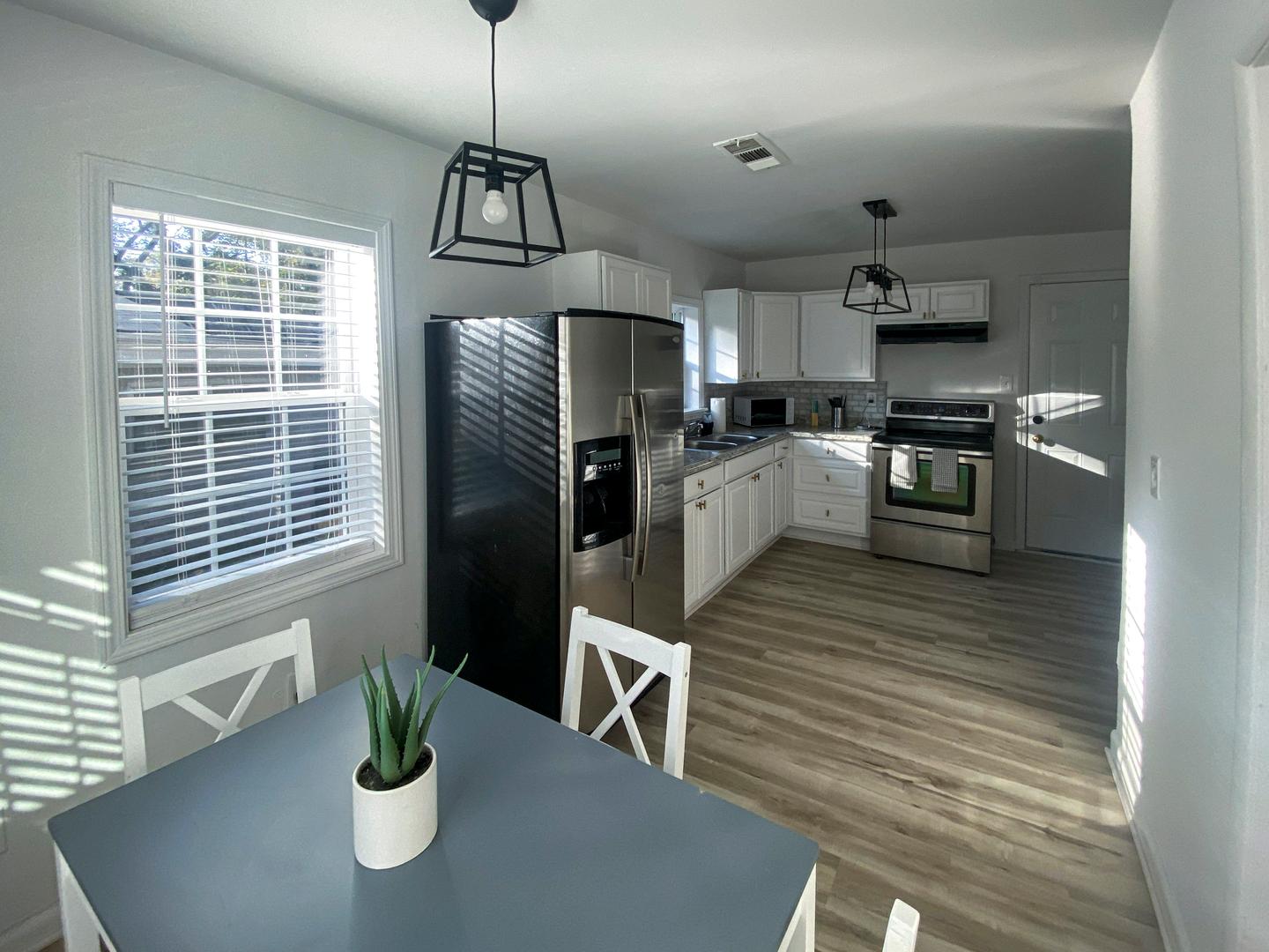 Common spaces including the kitchen