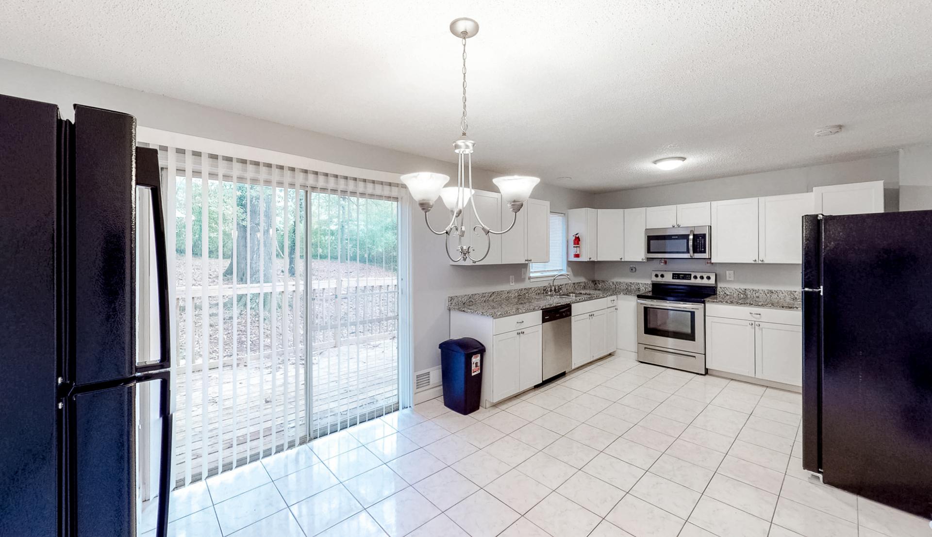 Common spaces including the kitchen