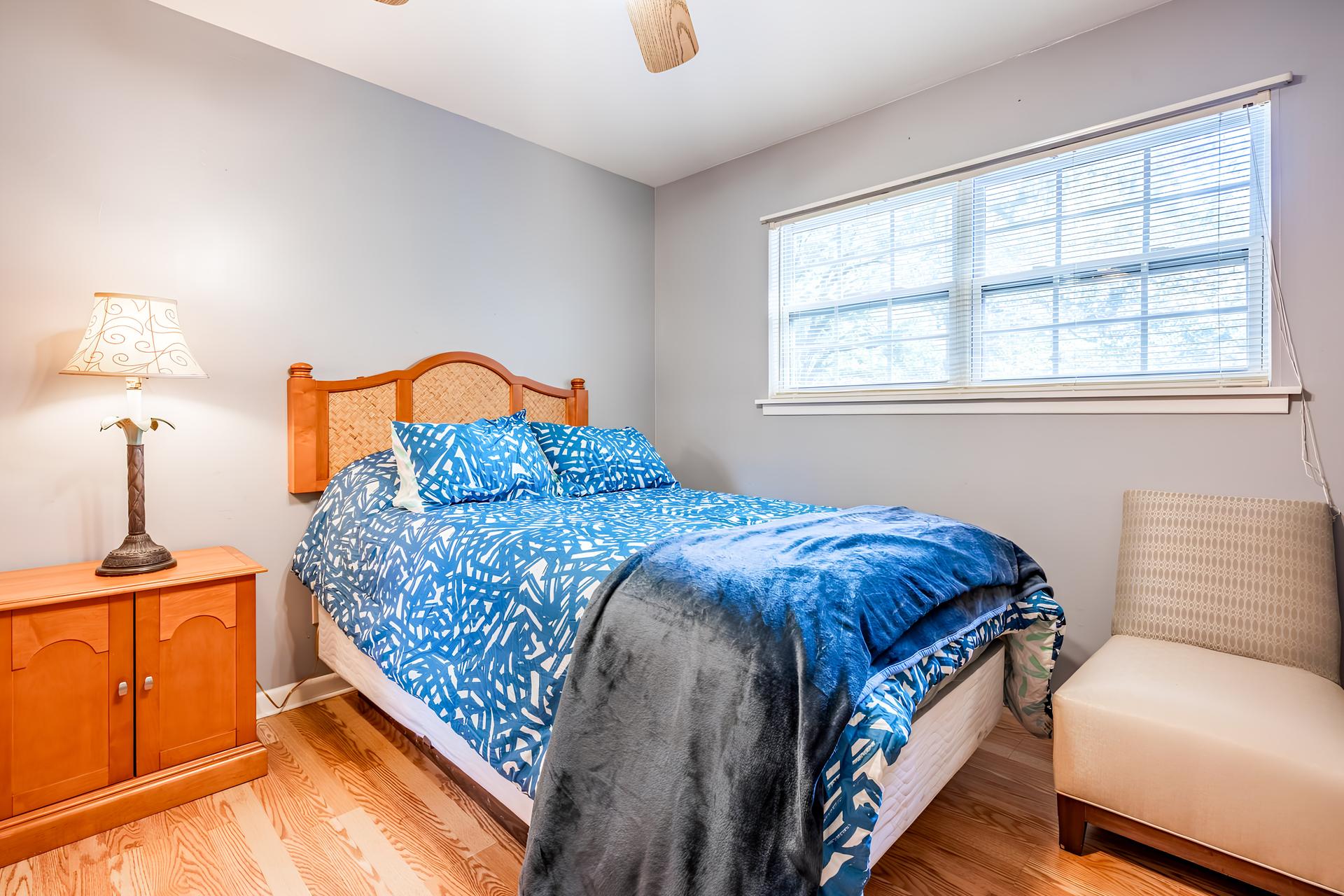 bedroom, detected:bed, window blind