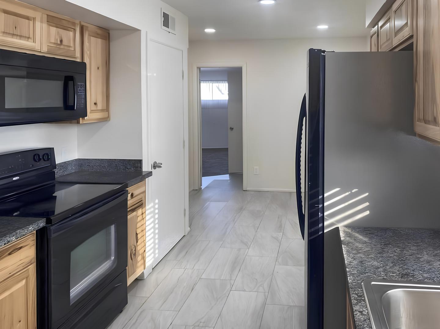Common spaces including the kitchen