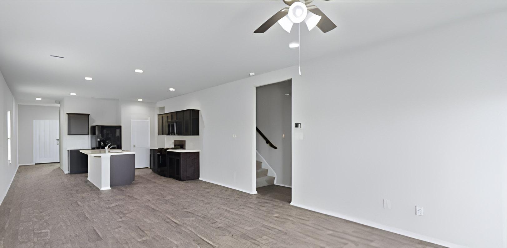 Common spaces including the kitchen