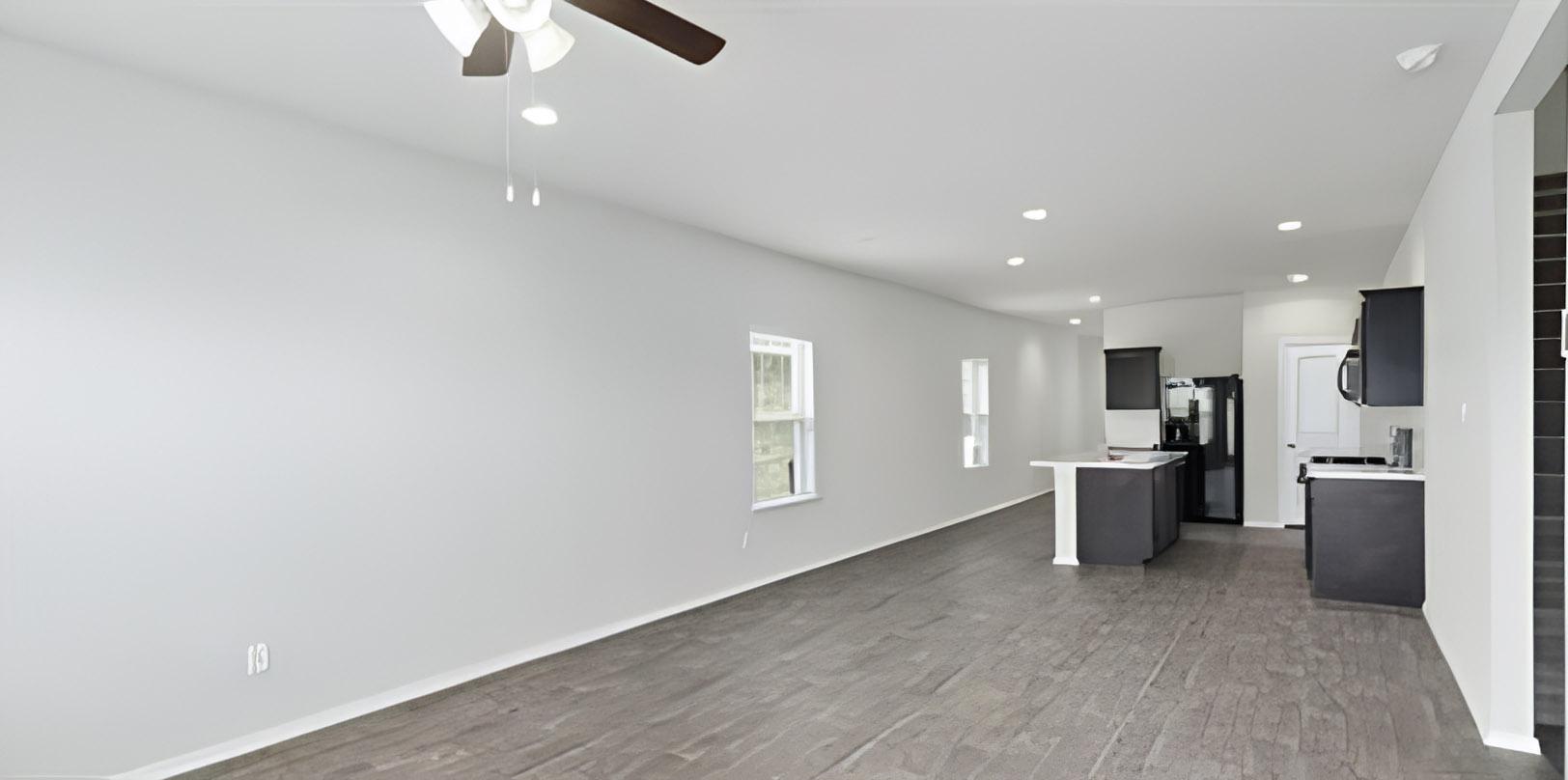 Common spaces including the kitchen