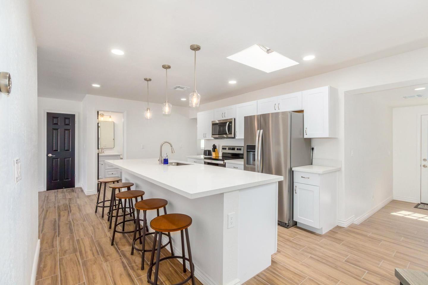 Common spaces including the kitchen