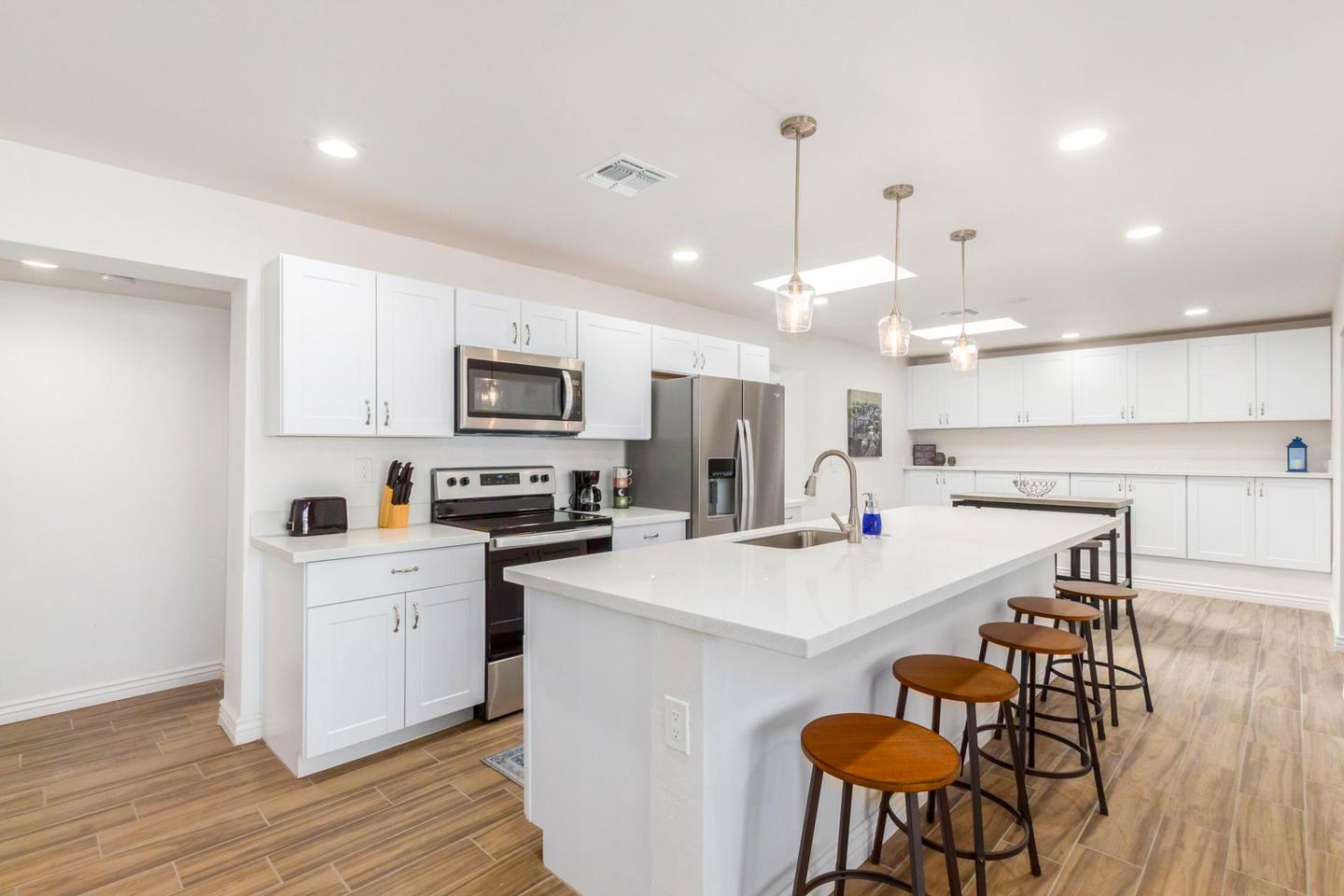 Common spaces including the kitchen