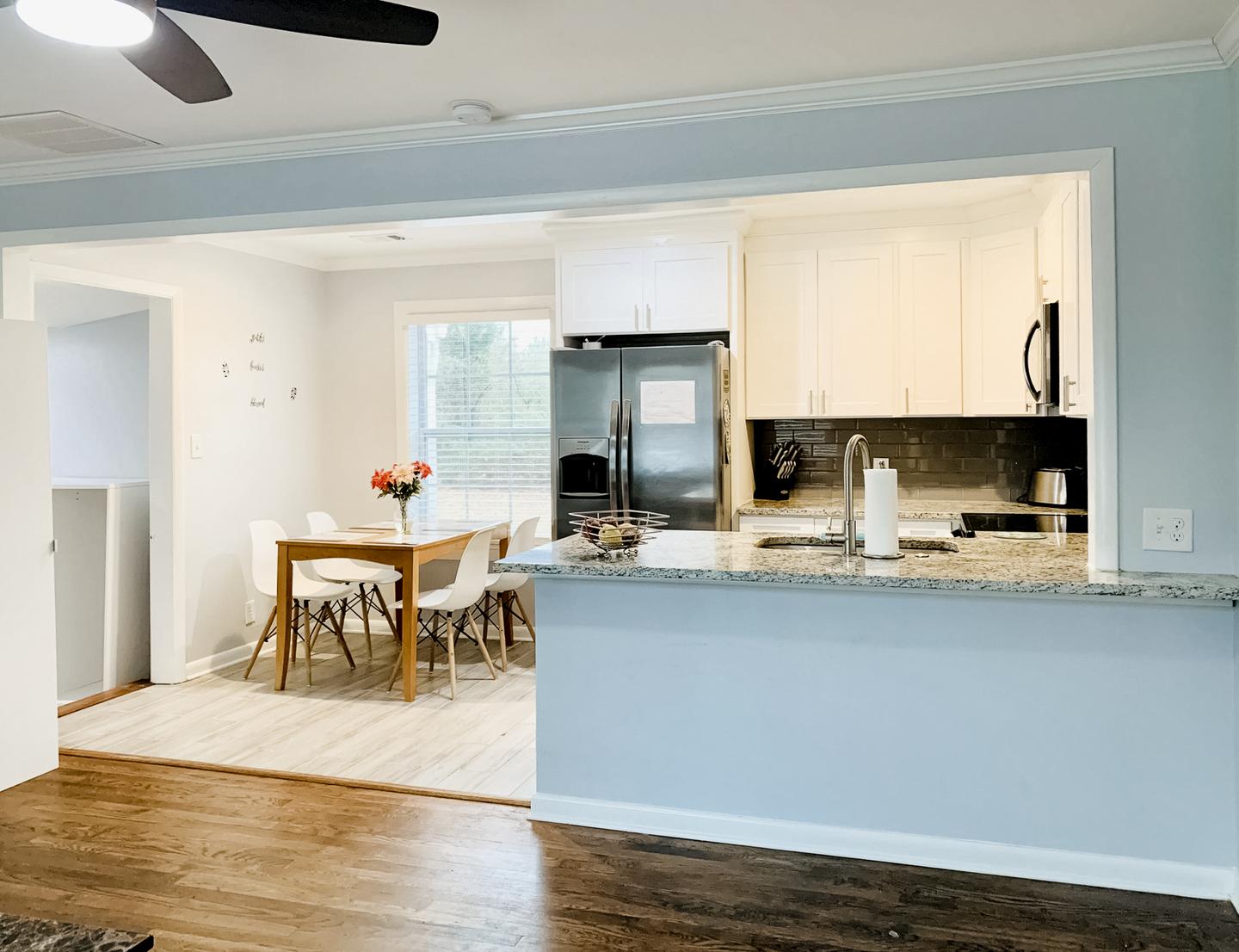 Common spaces including the kitchen