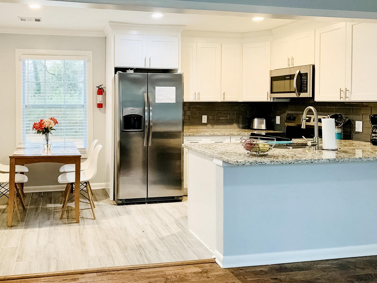 Common spaces including the kitchen