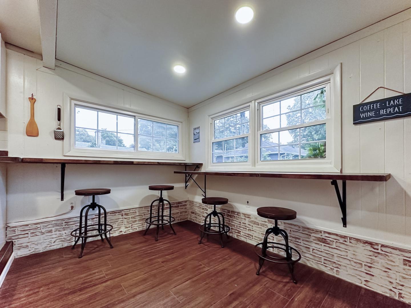 Common spaces including the kitchen