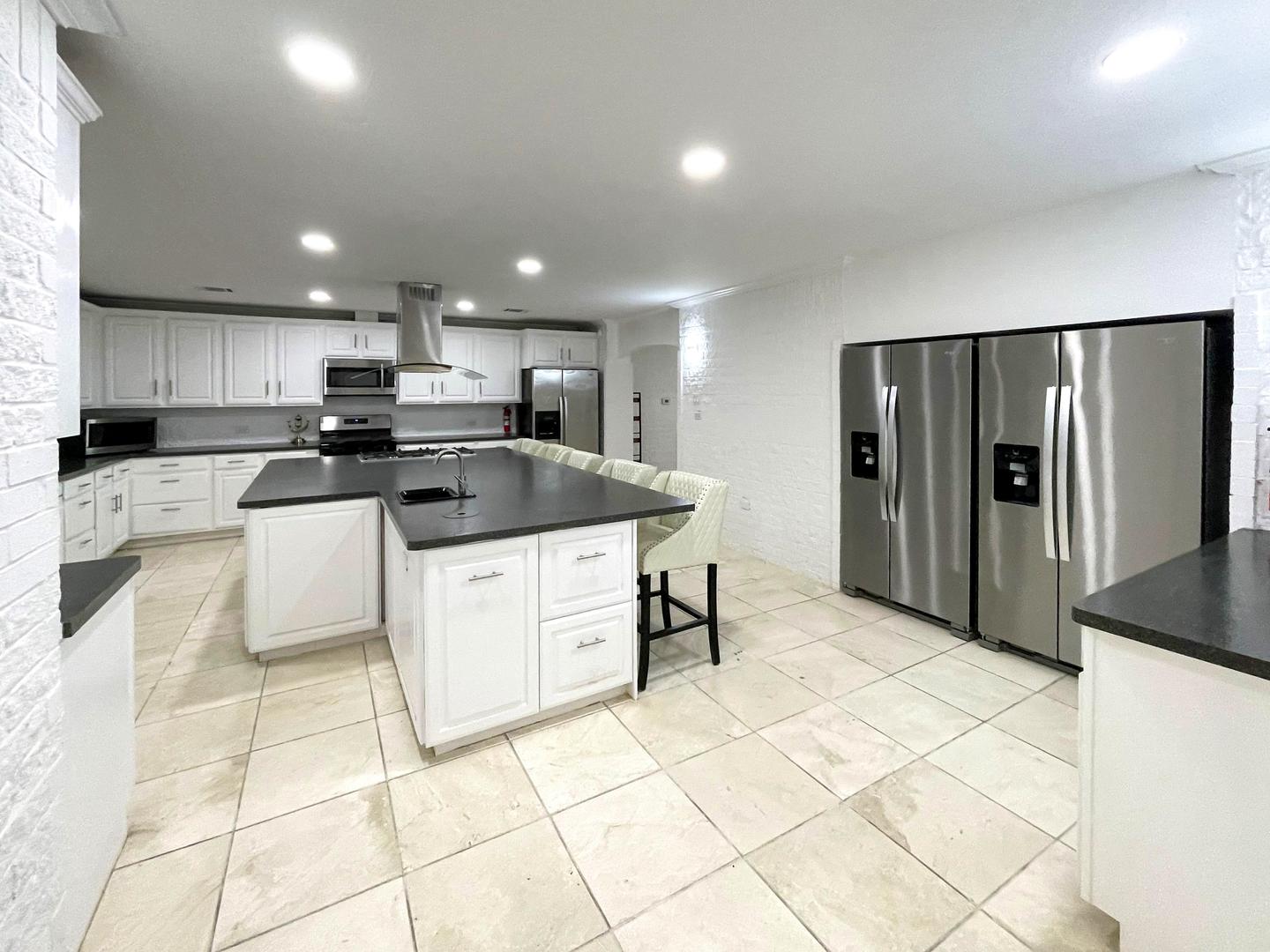 Common spaces including the kitchen
