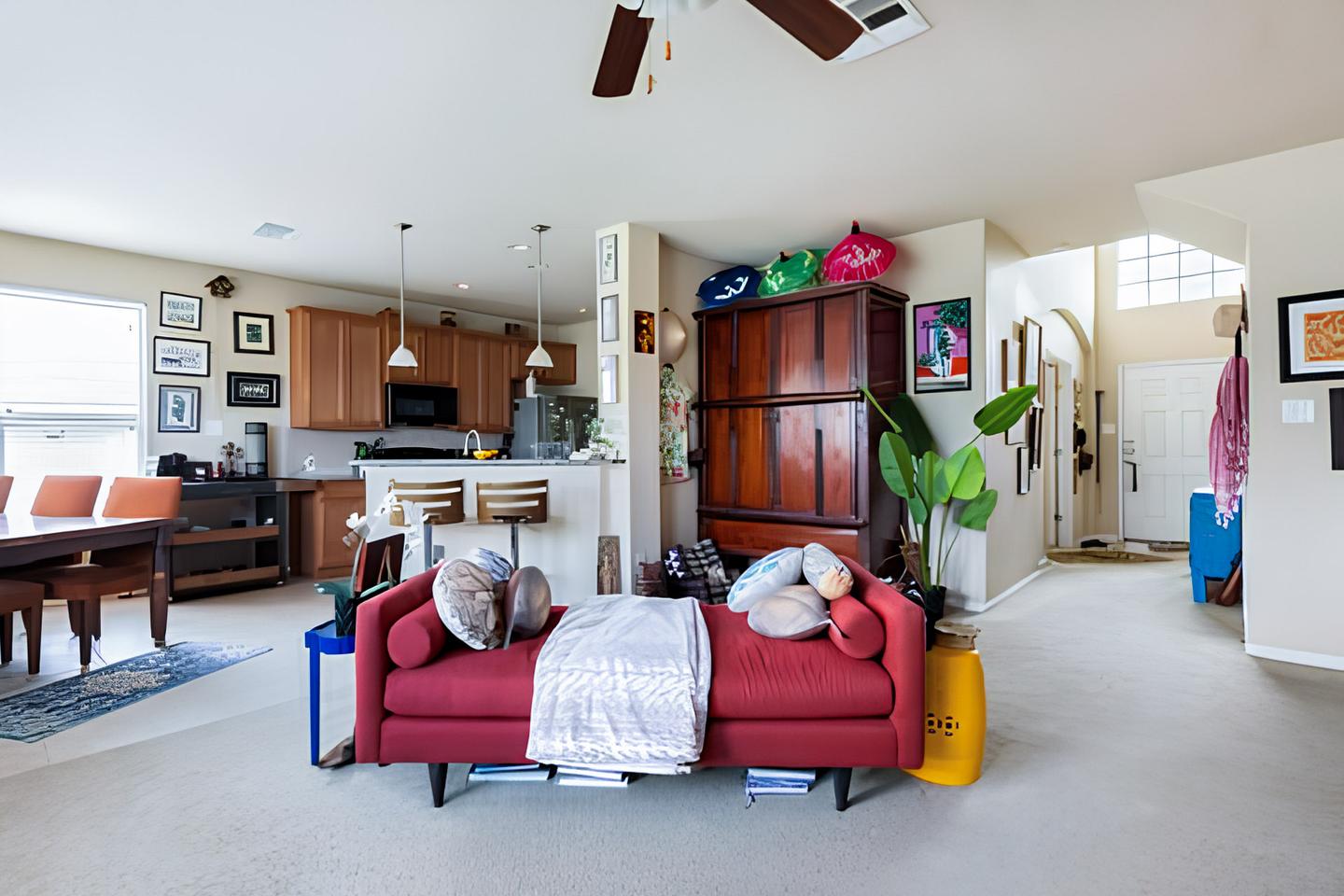 Common spaces including the kitchen