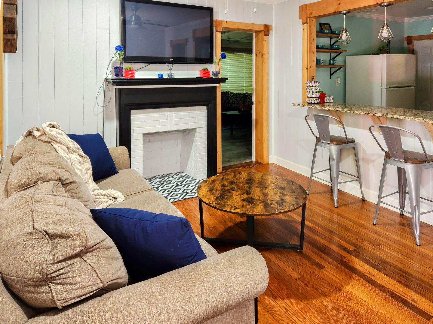 Common spaces including the kitchen