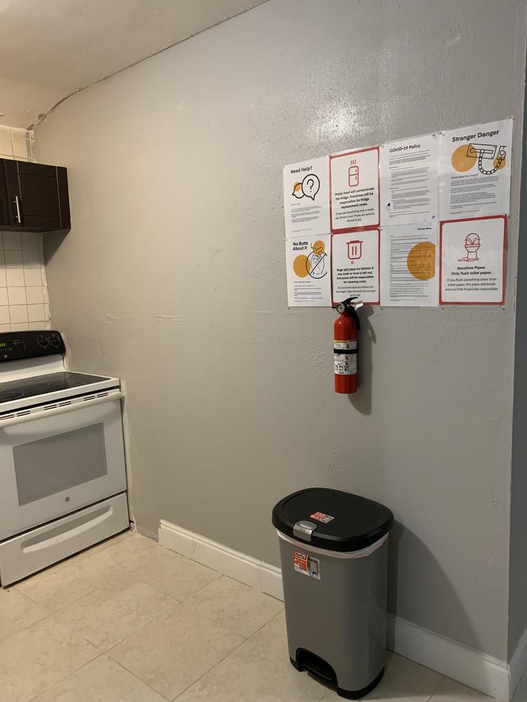 Common spaces including the kitchen