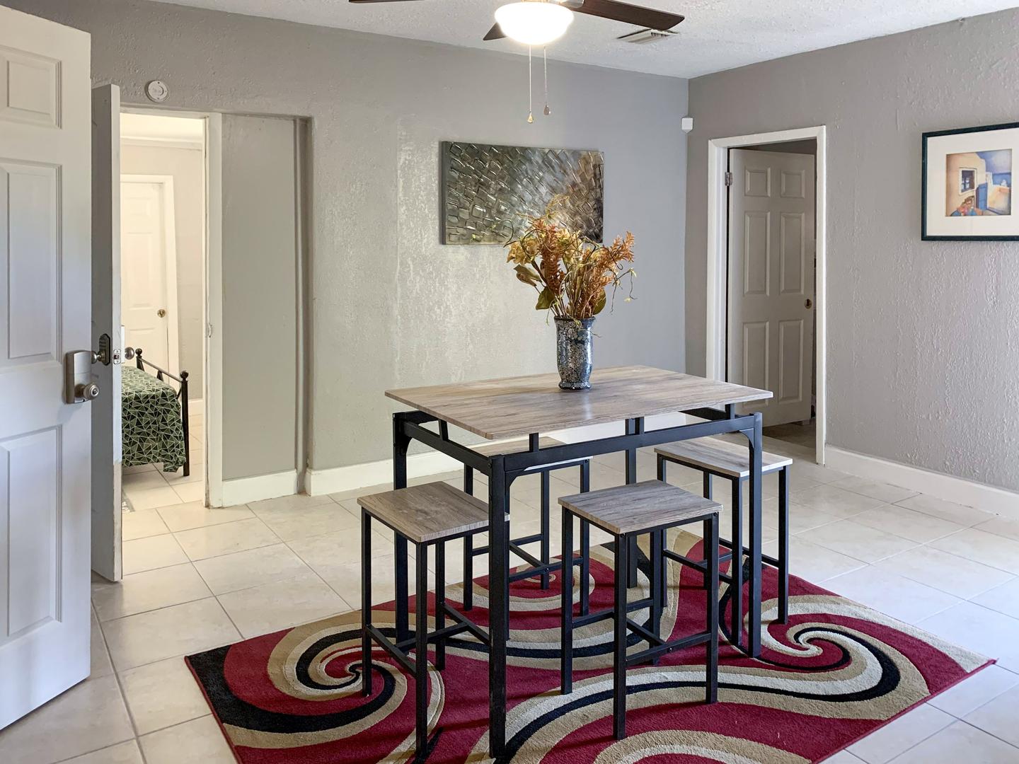 Common spaces including the kitchen