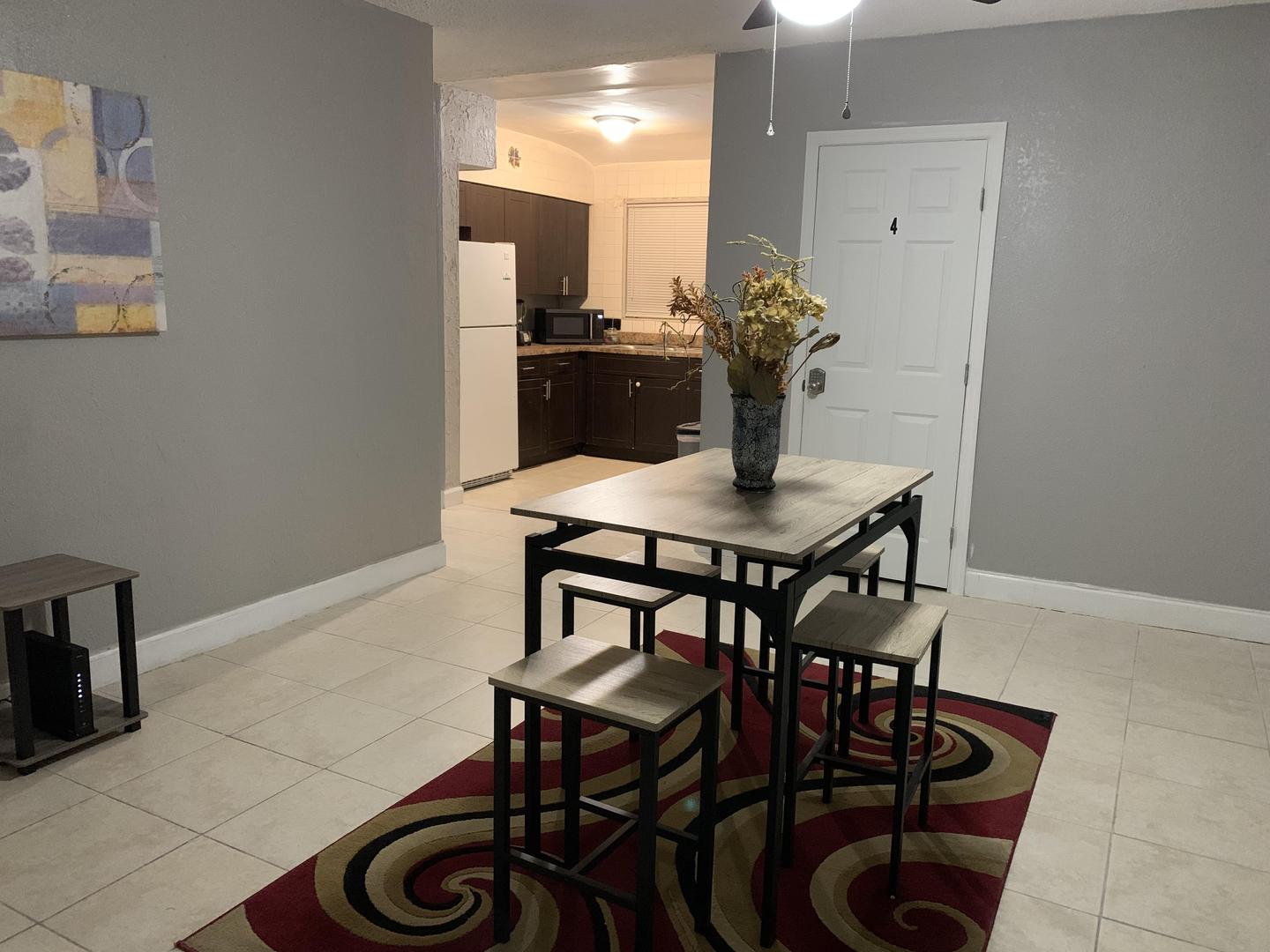 Common spaces including the kitchen