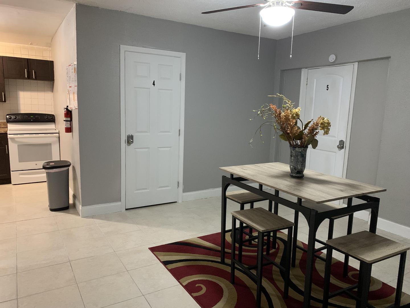 Common spaces including the kitchen