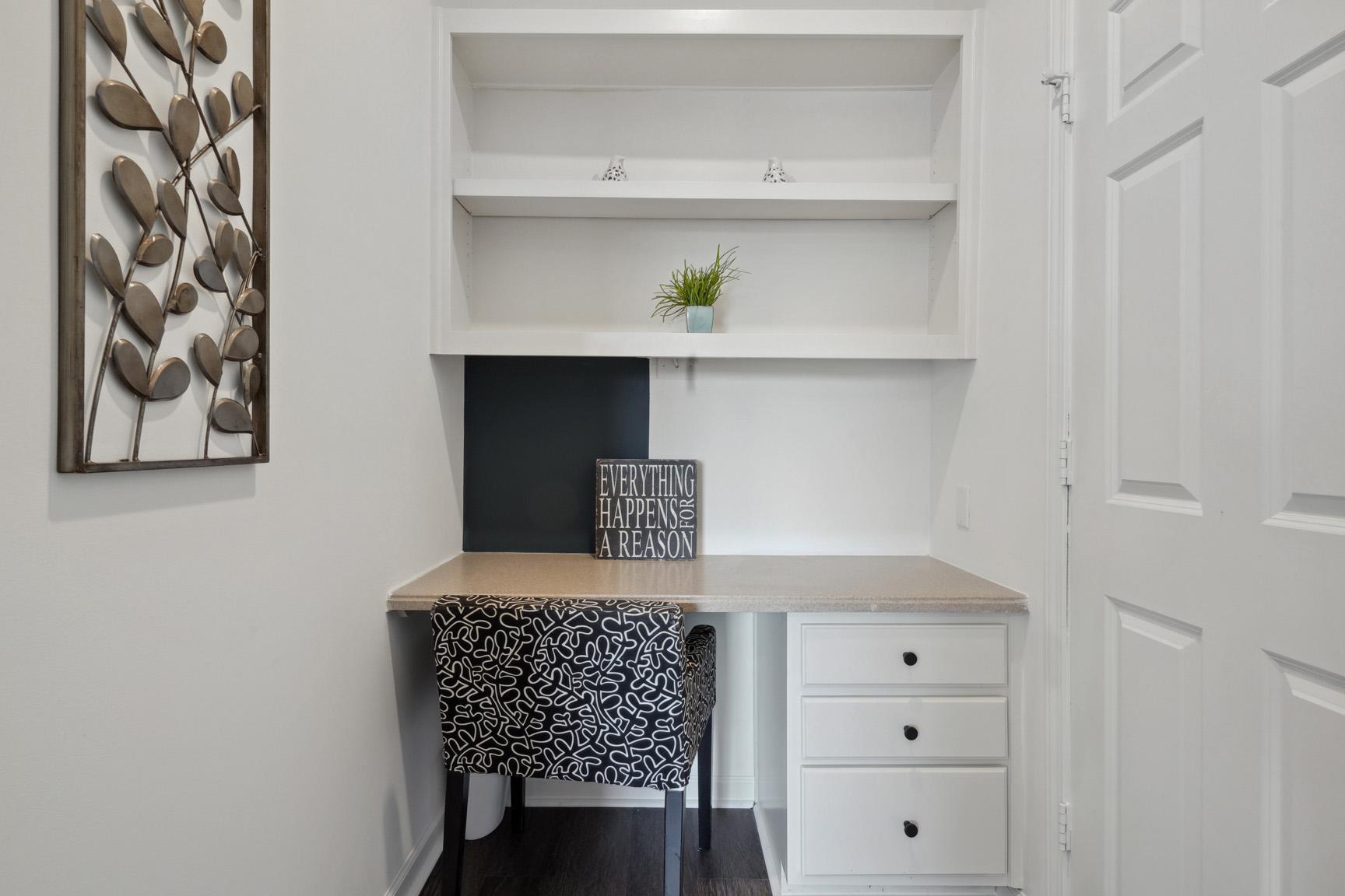 Spacious Work Area Perfect for Extra Storage and Work from Home