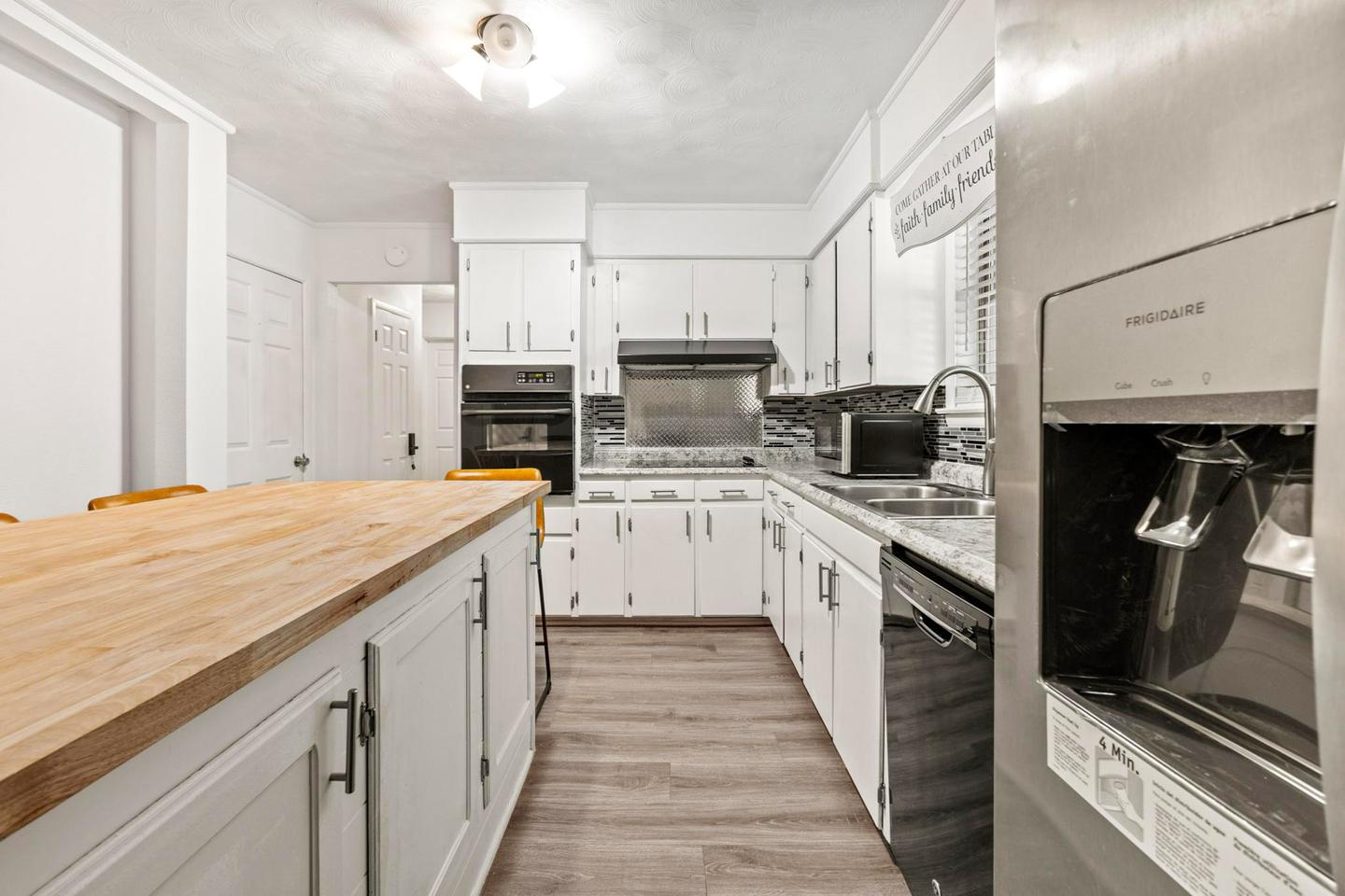Common spaces including the kitchen