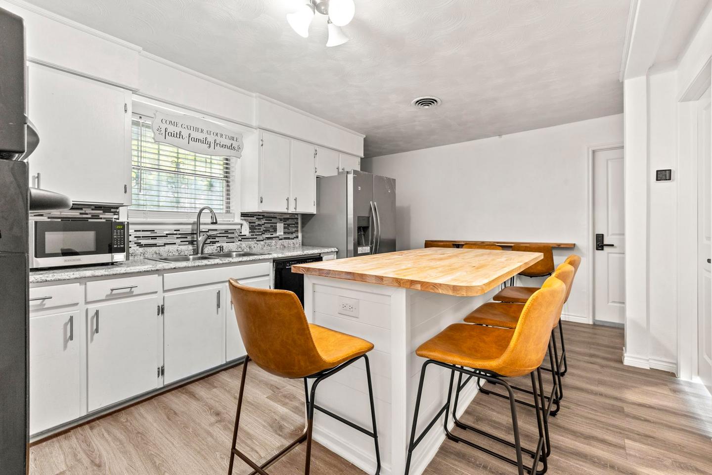 Common spaces including the kitchen