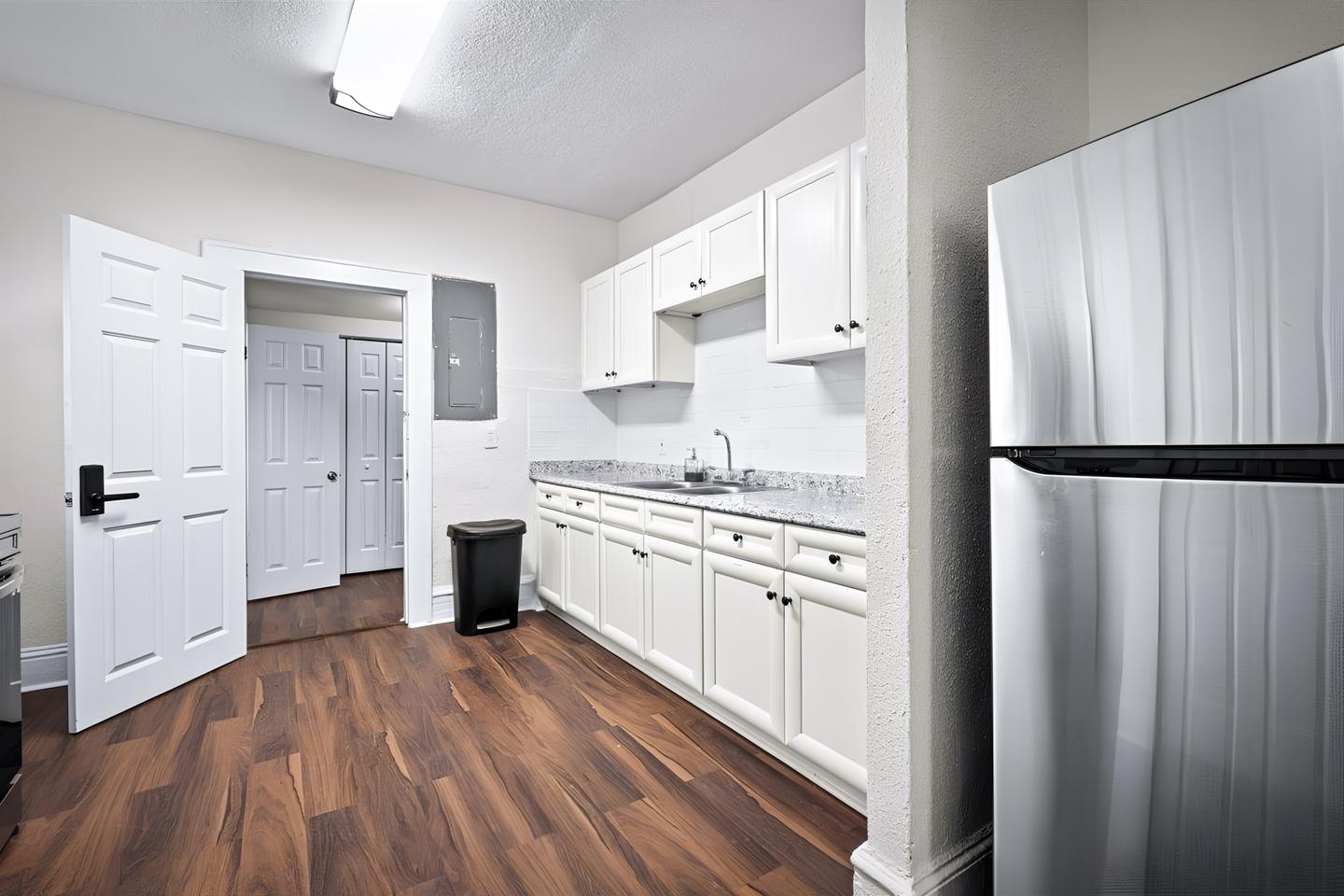 Common spaces including the kitchen