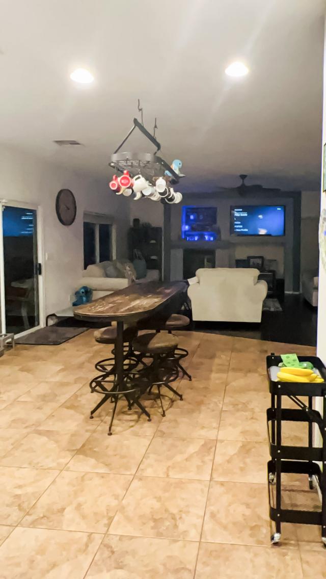 Common spaces including the kitchen