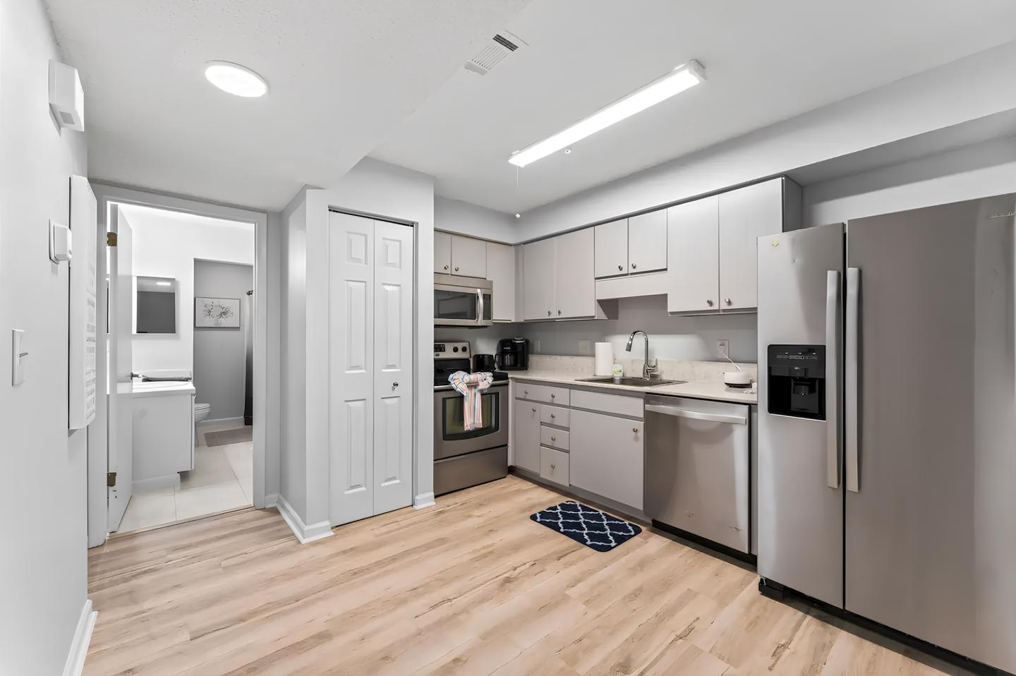 Common spaces including the kitchen