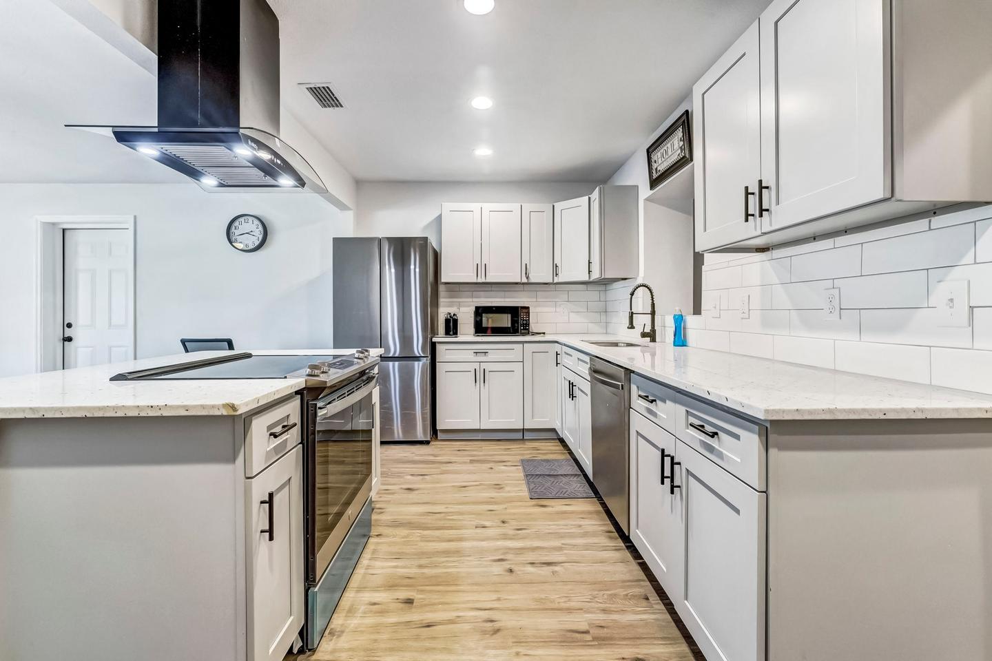 Common spaces including the kitchen