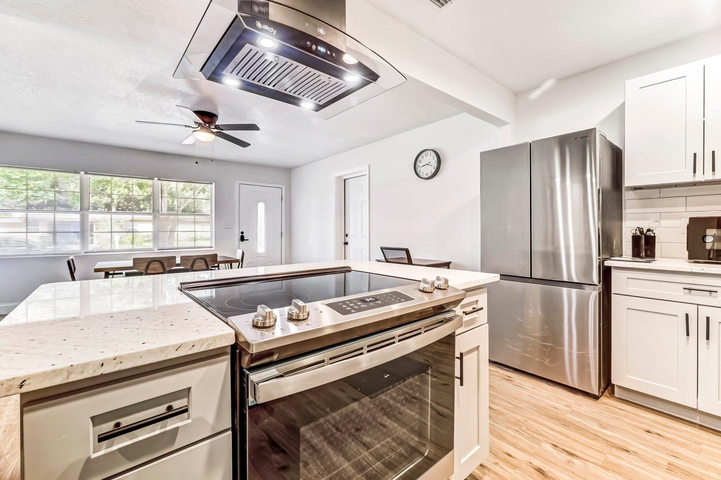 Common spaces including the kitchen