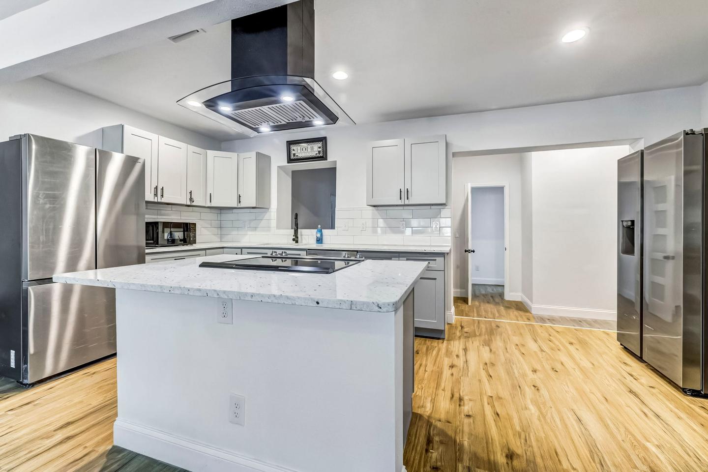 Common spaces including the kitchen