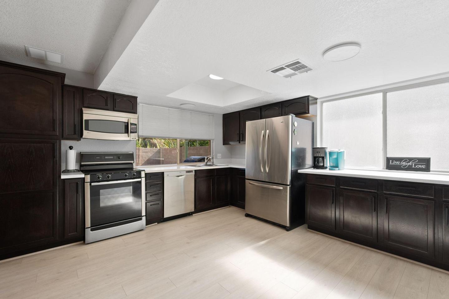 Common spaces including the kitchen