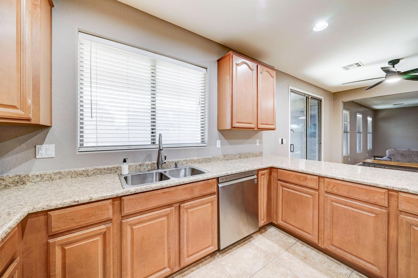 Common spaces including the kitchen