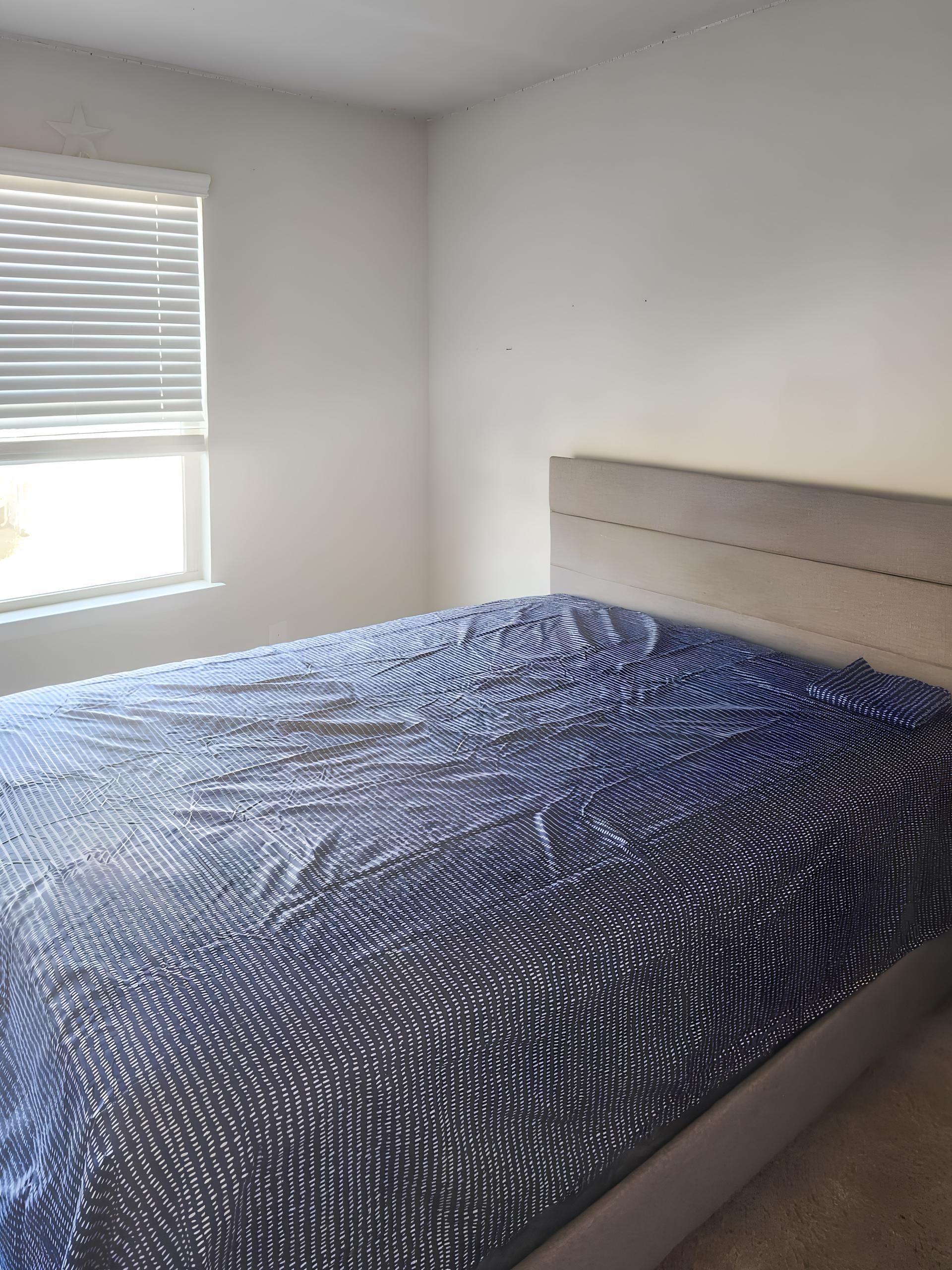 bedroom, detected:window blind, bed