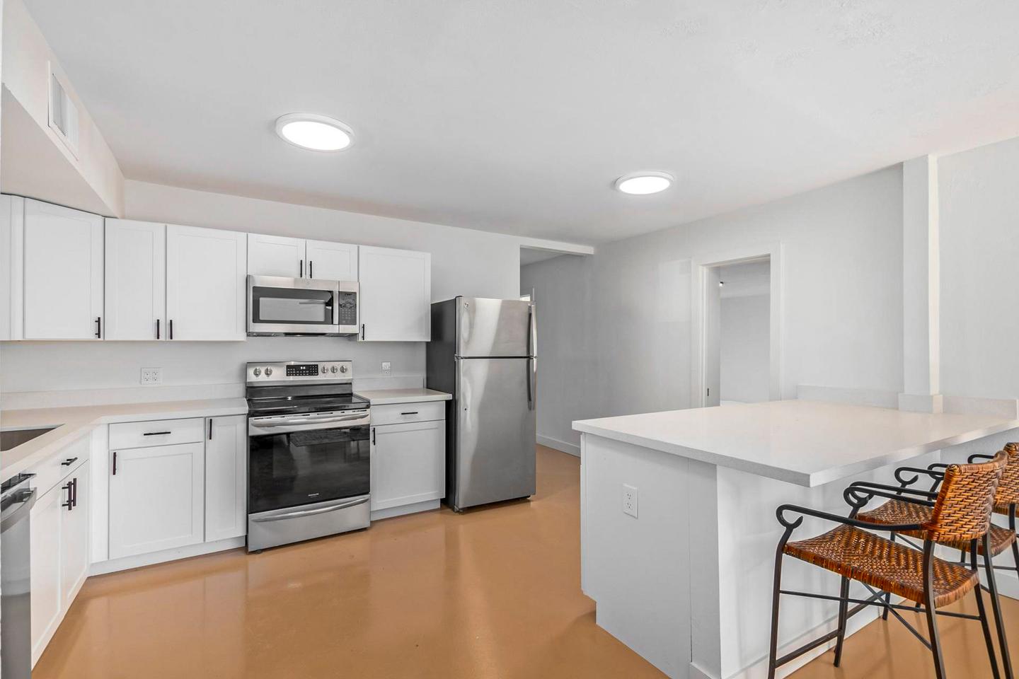 Common spaces including the kitchen