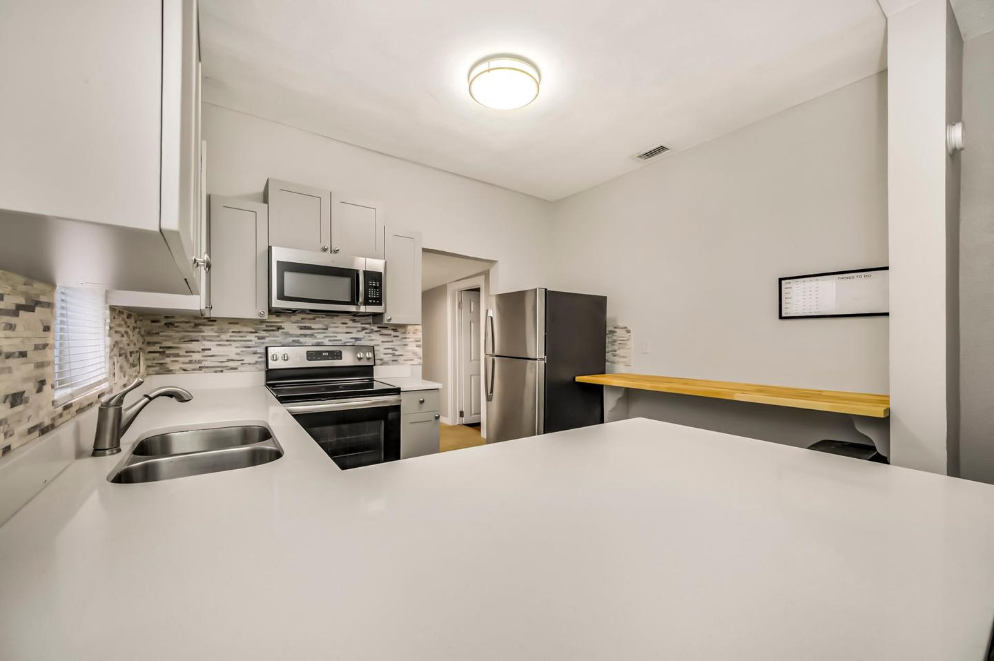 Common spaces including the kitchen