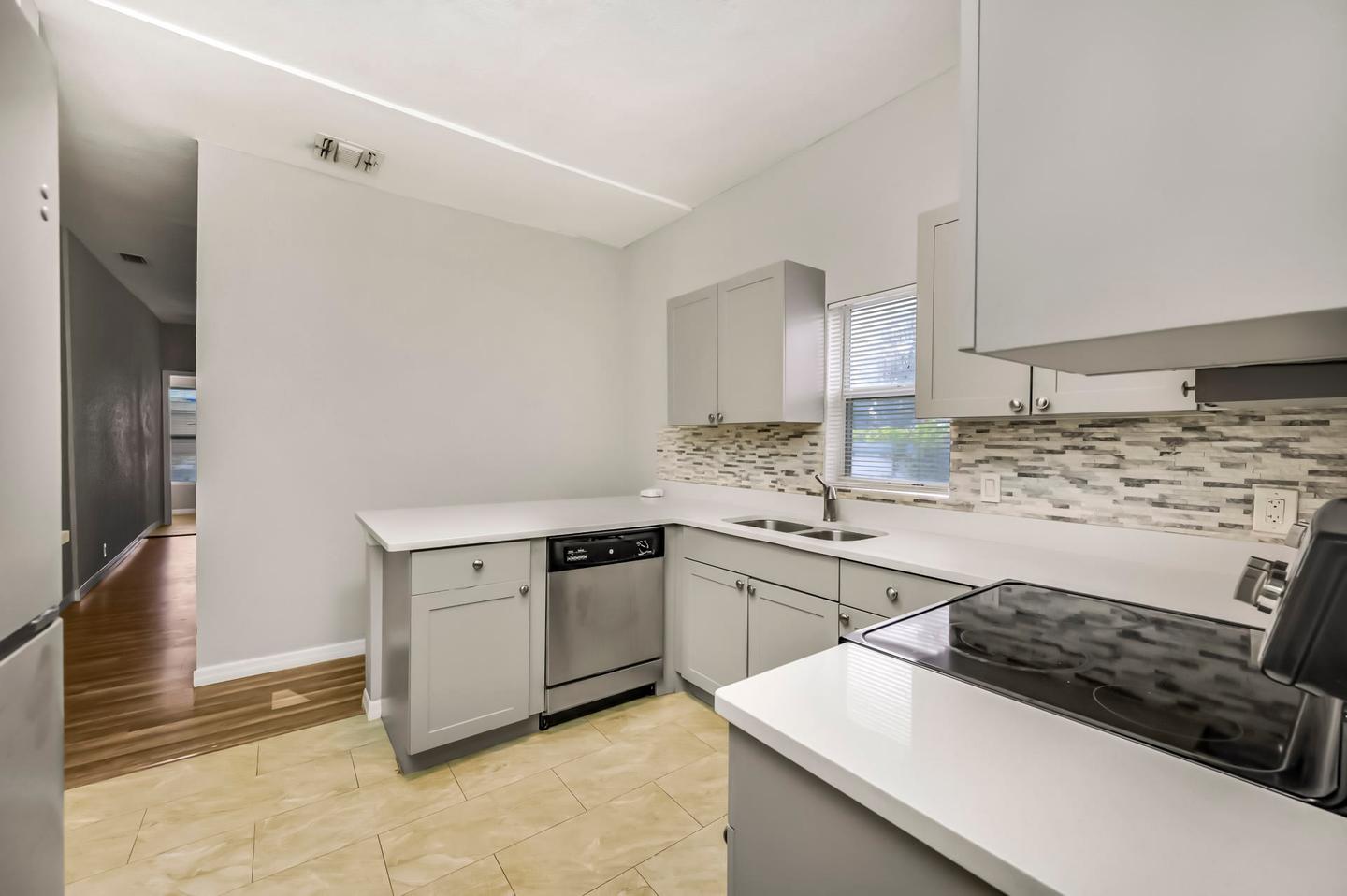Common spaces including the kitchen