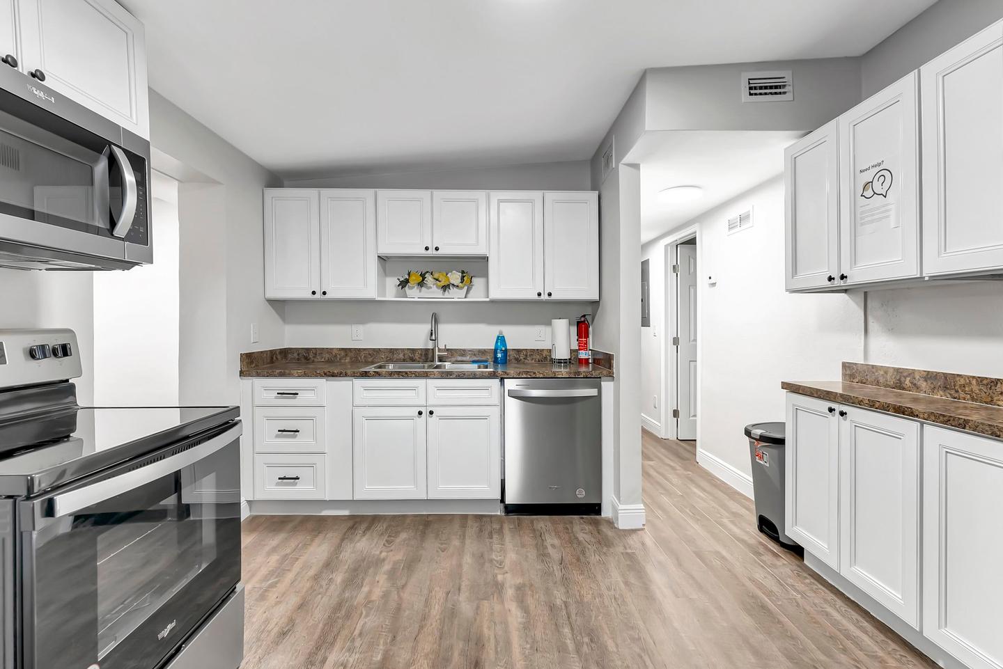 Common spaces including the kitchen